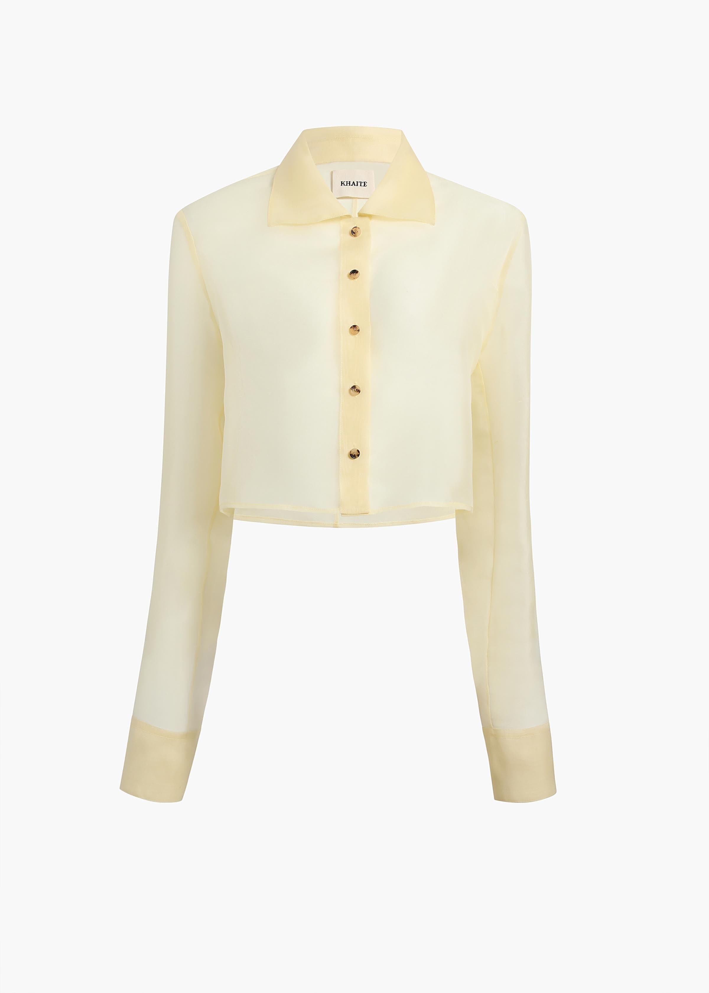 Jasen Top in Pale Yellow Organza
