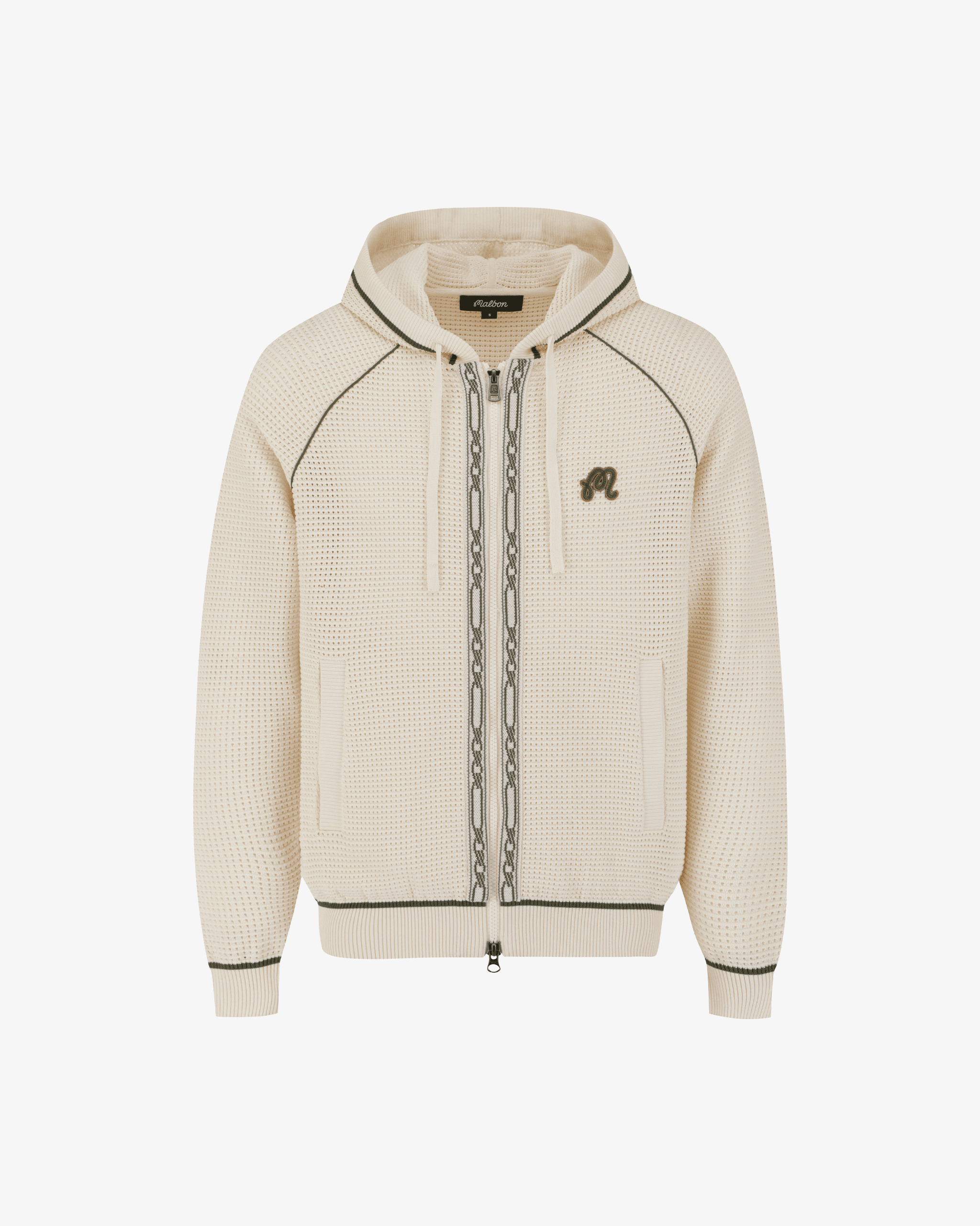 STUDIO SEOUL CROCHET KNIT FULL-ZIP HOODIE