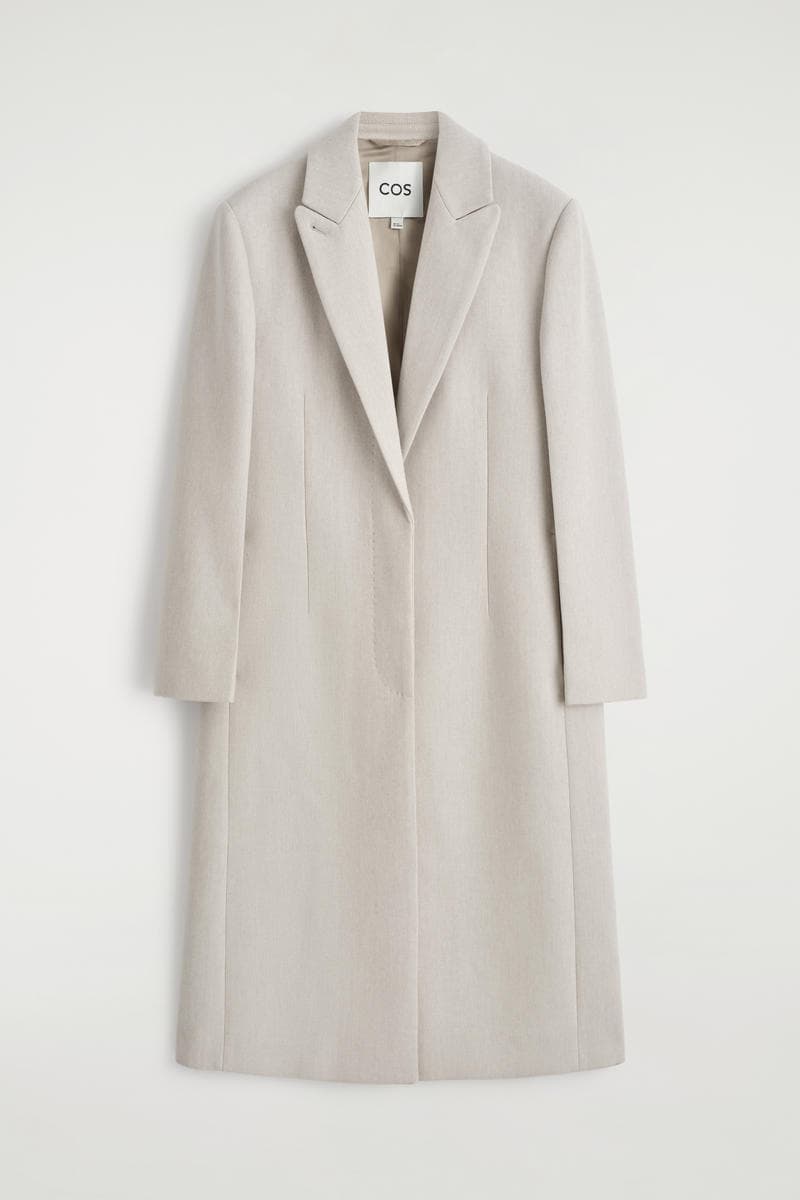 Tailored Wool-Twill Long Coat