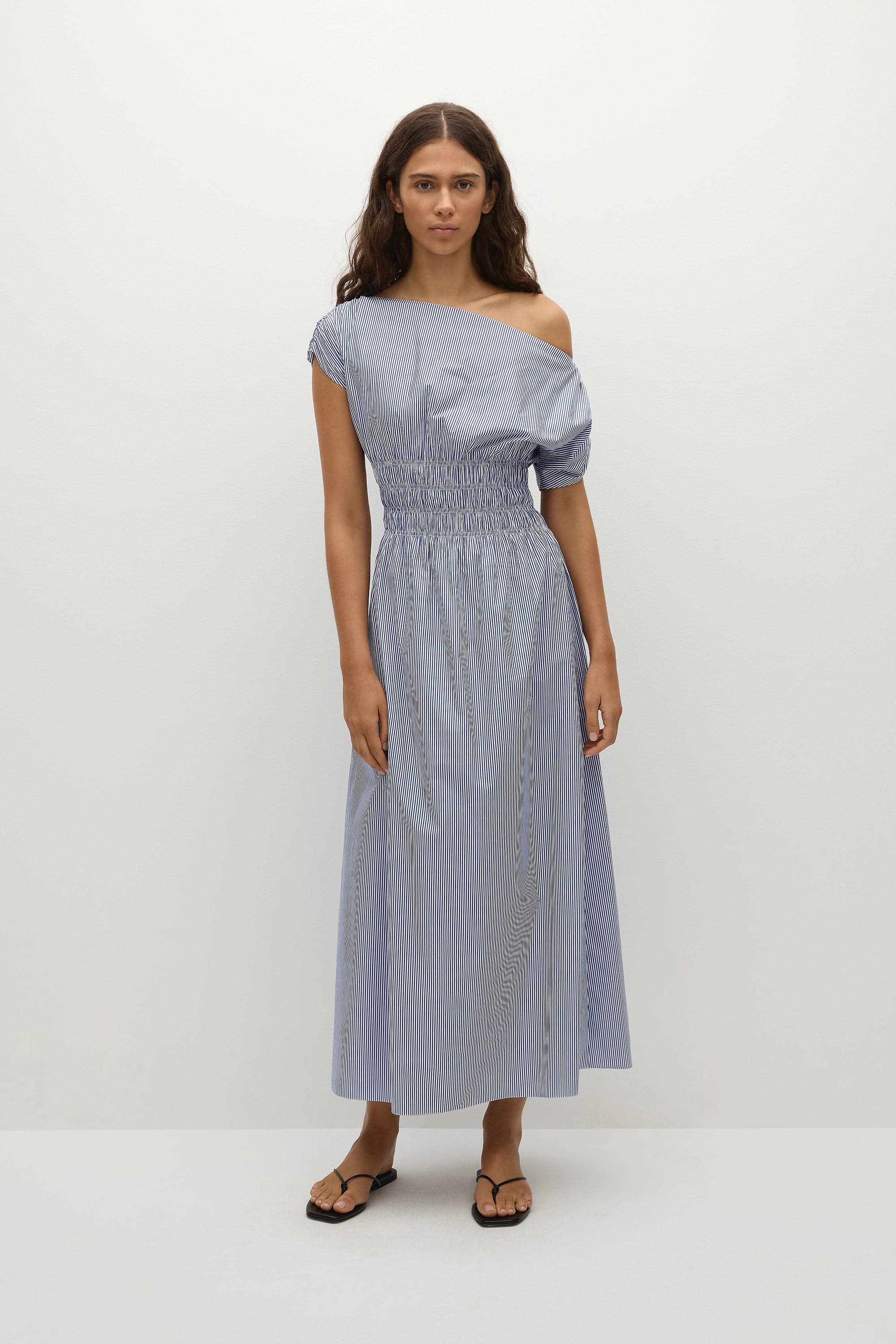 Kara Maxi Dress Helle Stripe Vintage Navy - Final Sale