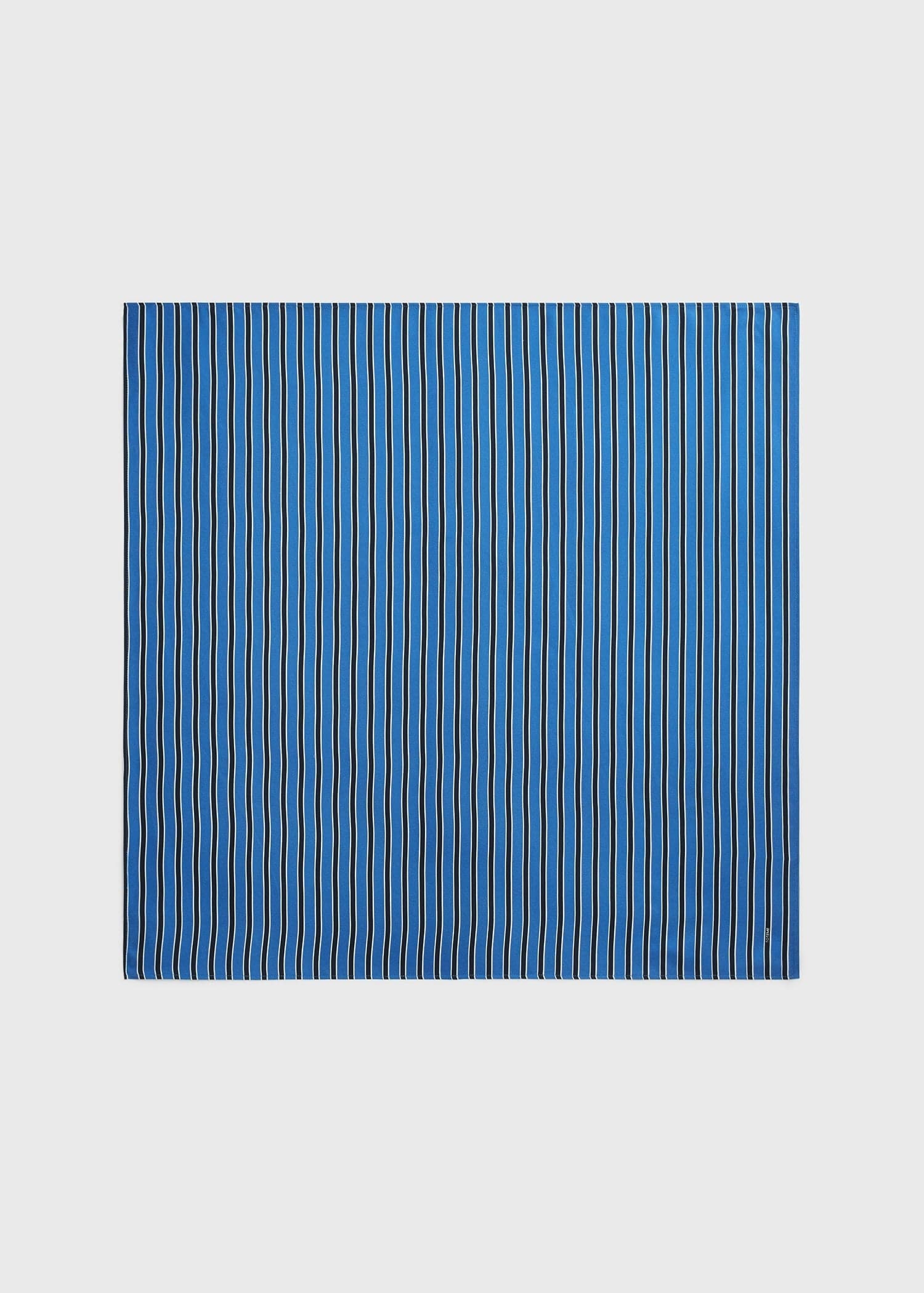Striped silk scarf blue/navy