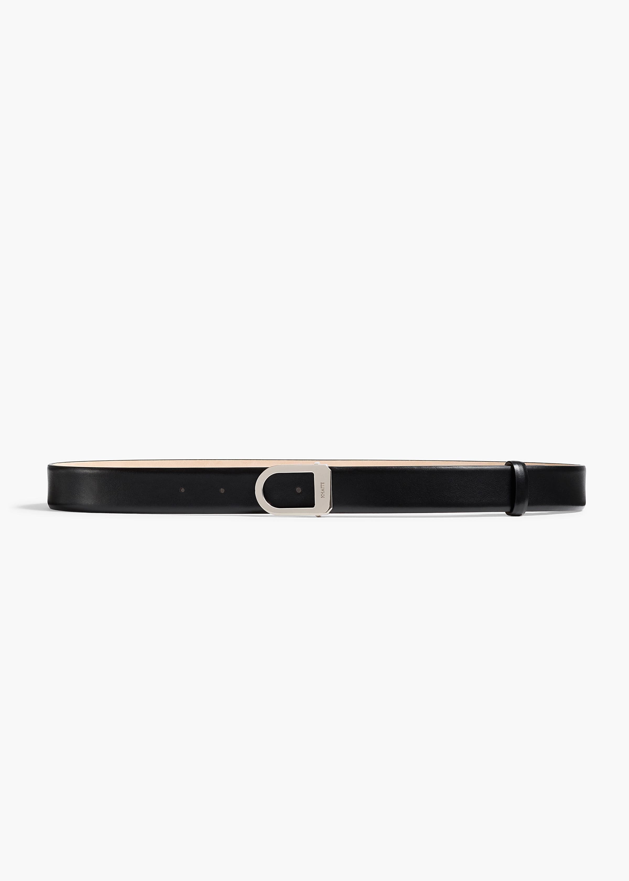 Saddle Belt in Black Leather with Silver