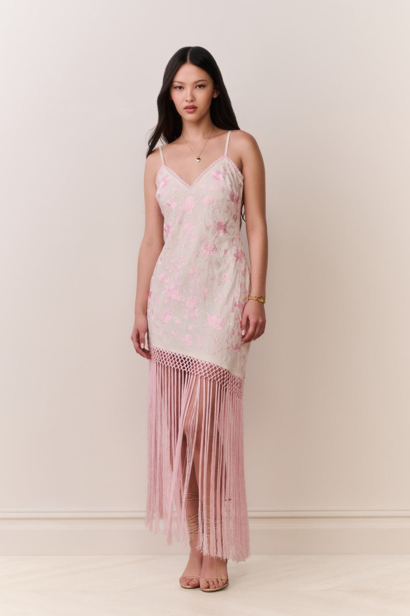 Evalette Floral Fringe Maxi Dress