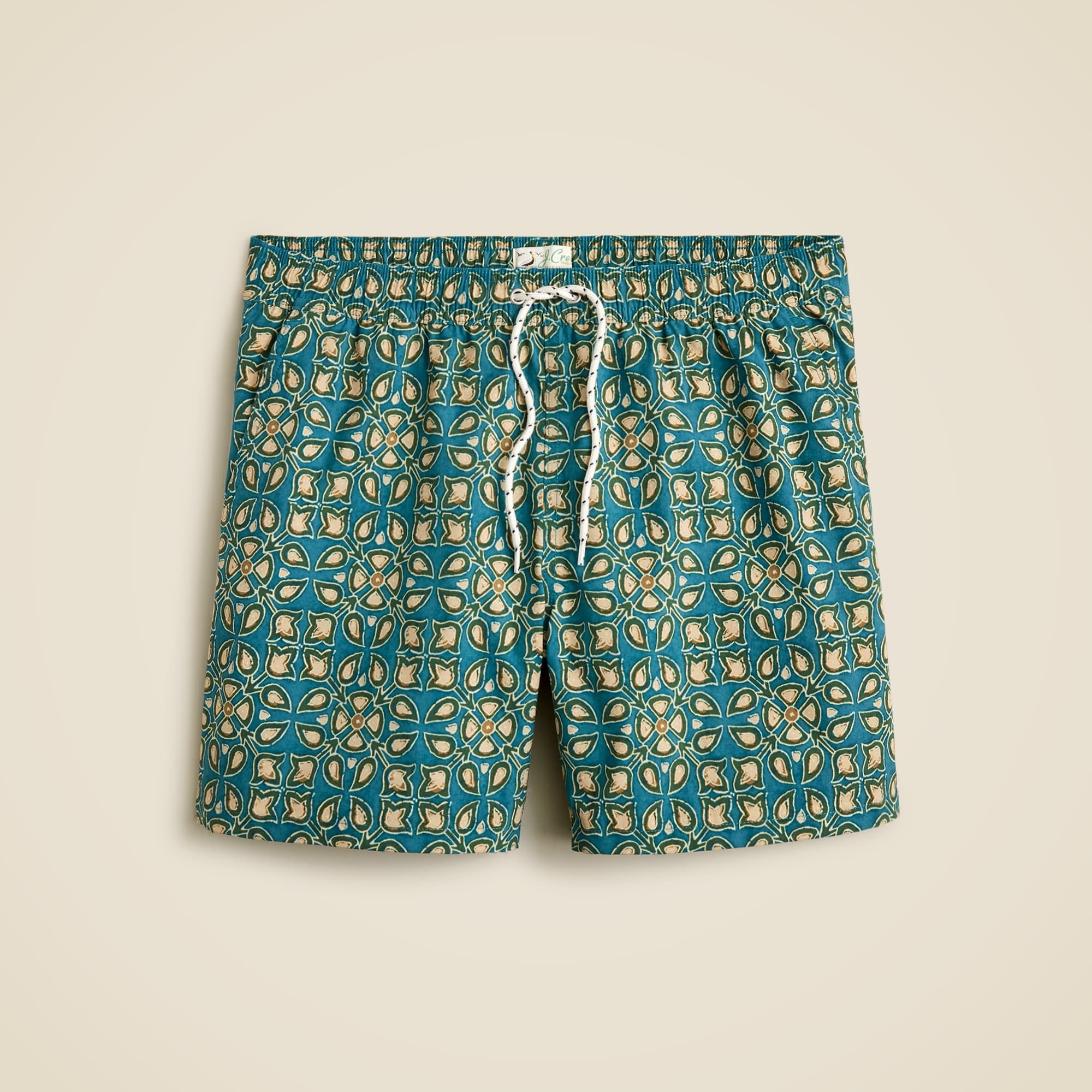6" stretch swim trunk in print with ECONYL® nylon