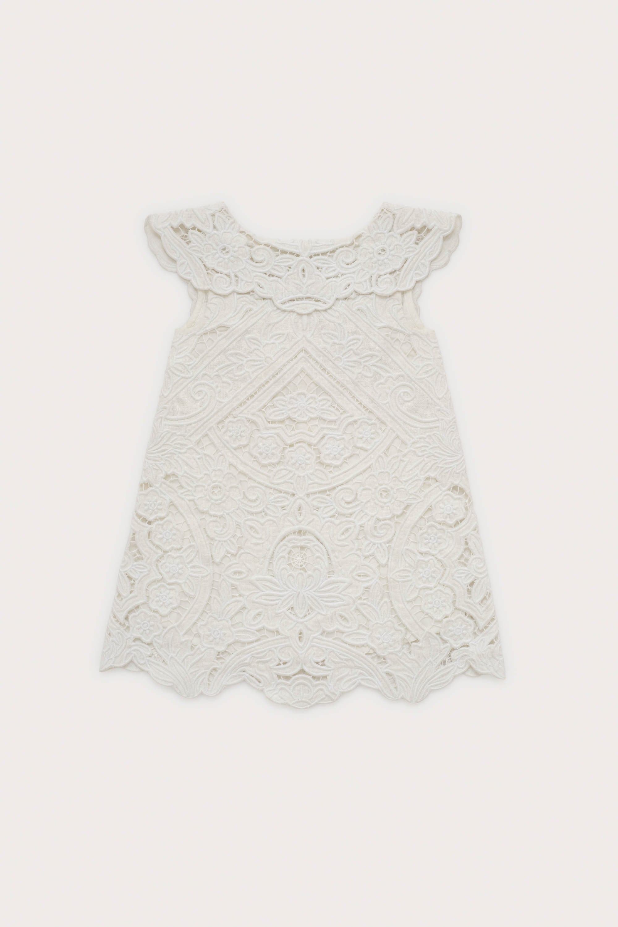 KIDS FRIDLI DRESS - OFF WHITE EMBROIDERY