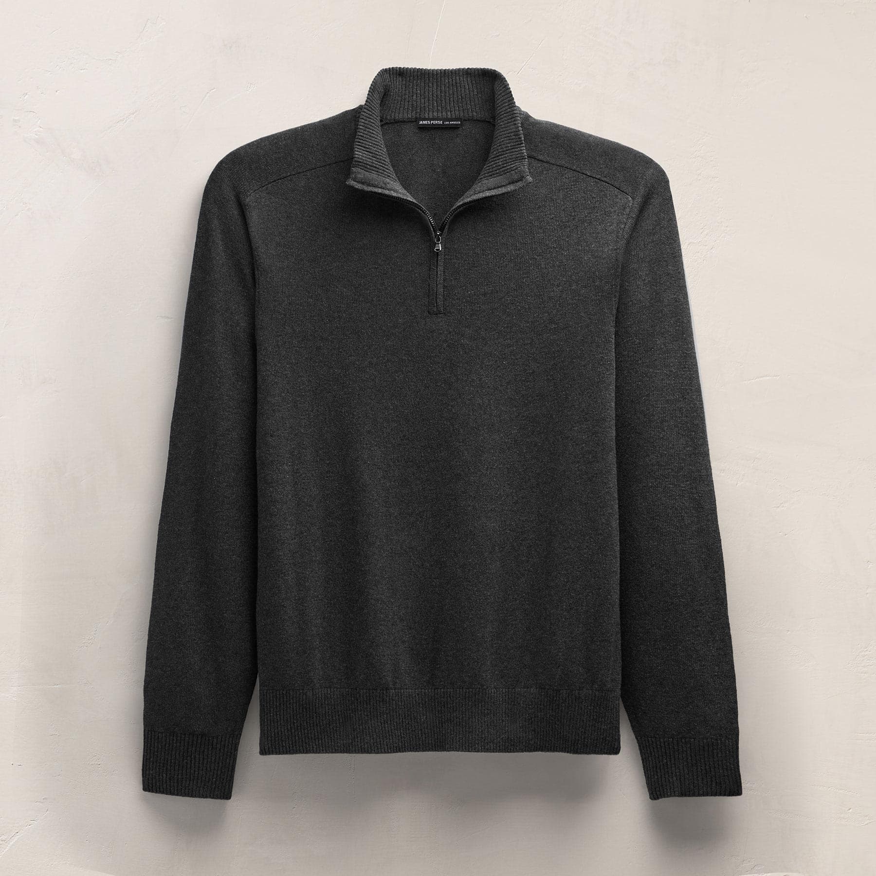 Cotton Cashmere Half Zip - Coal