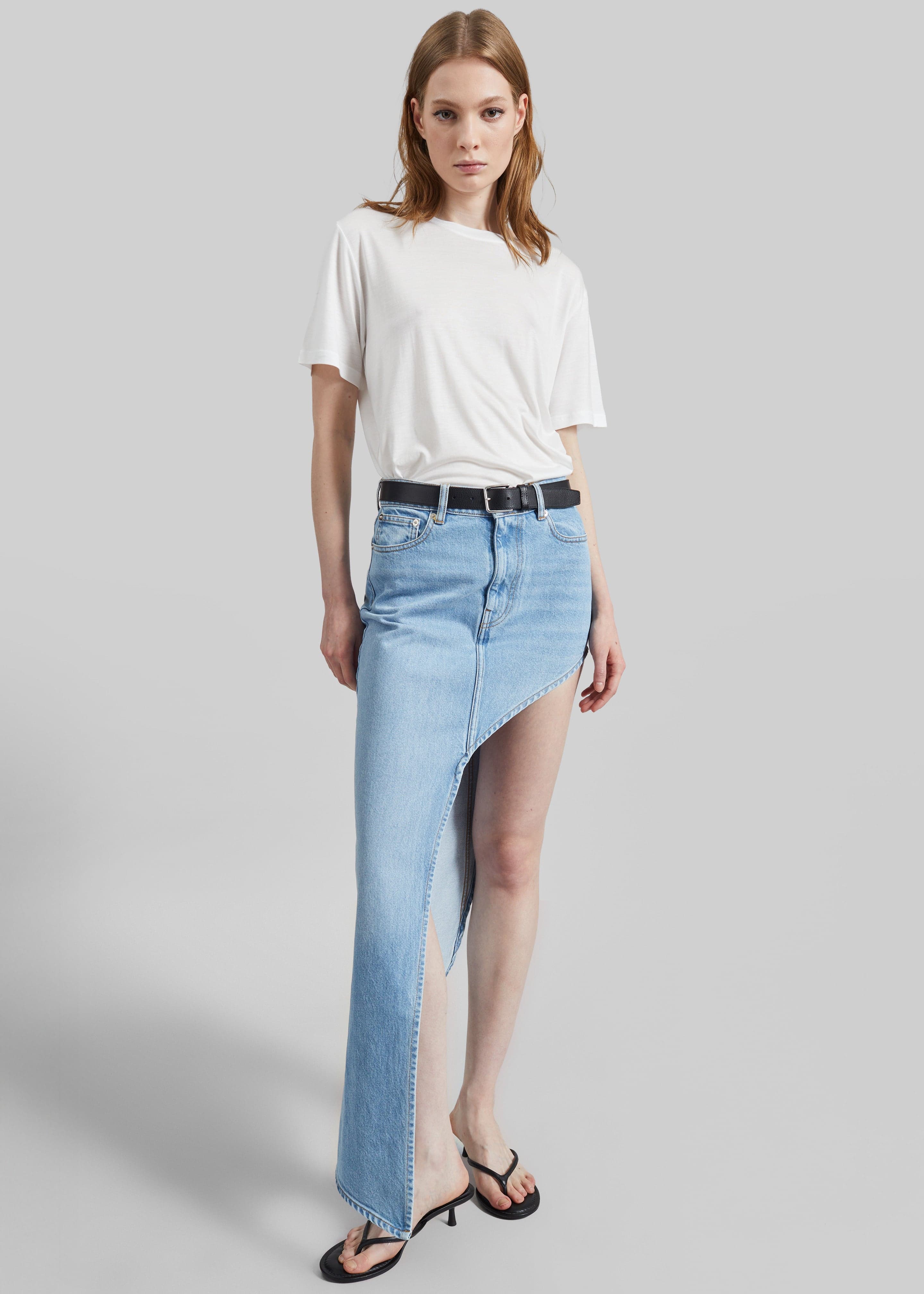 Coperni One-Leg Denim Skirt - Blue