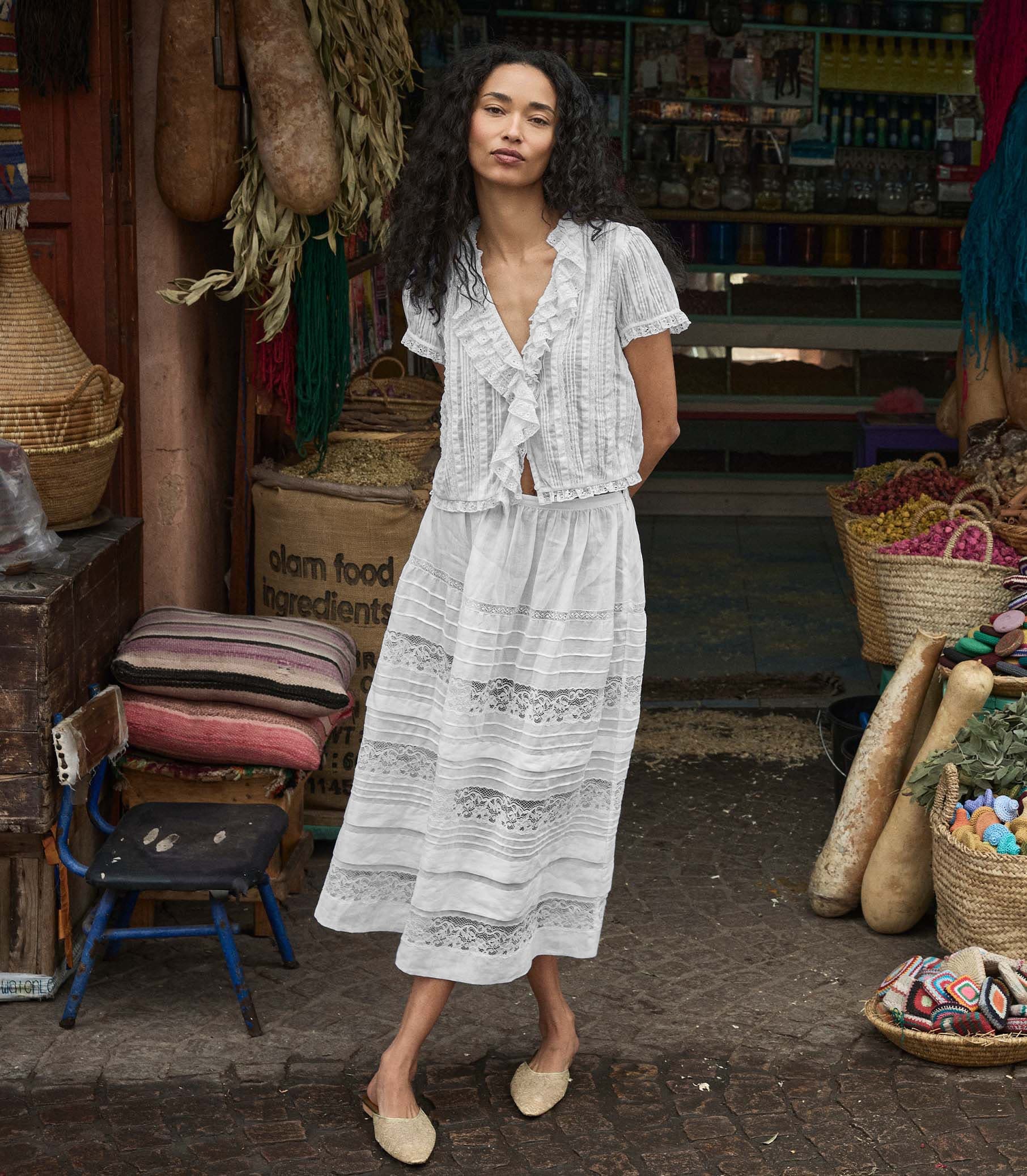 SIDRA SKIRT -- SALT