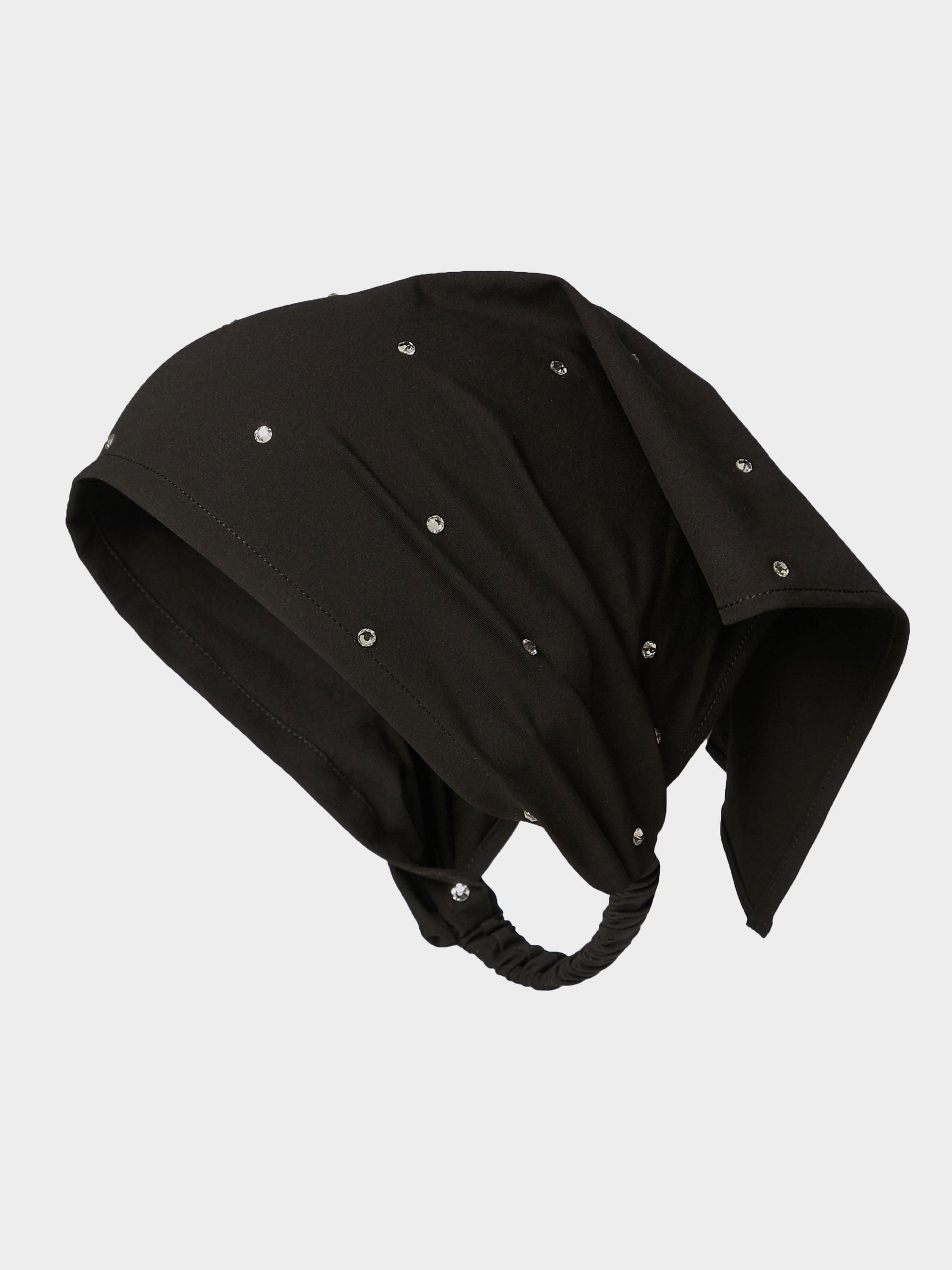 Sofia Swarovski® UV Protective Headscarf - Black | One Size Swimwear | Hunza G - Black Swarovski / One size