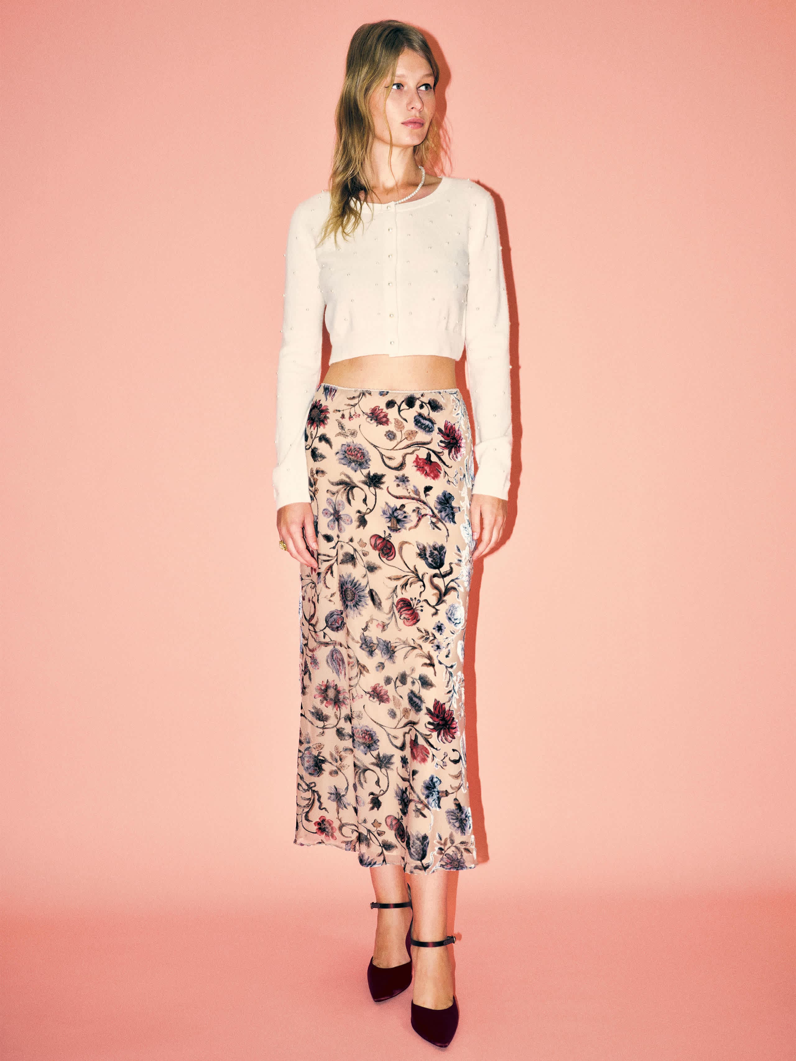 Reformation Layla Velvet Skirt 0