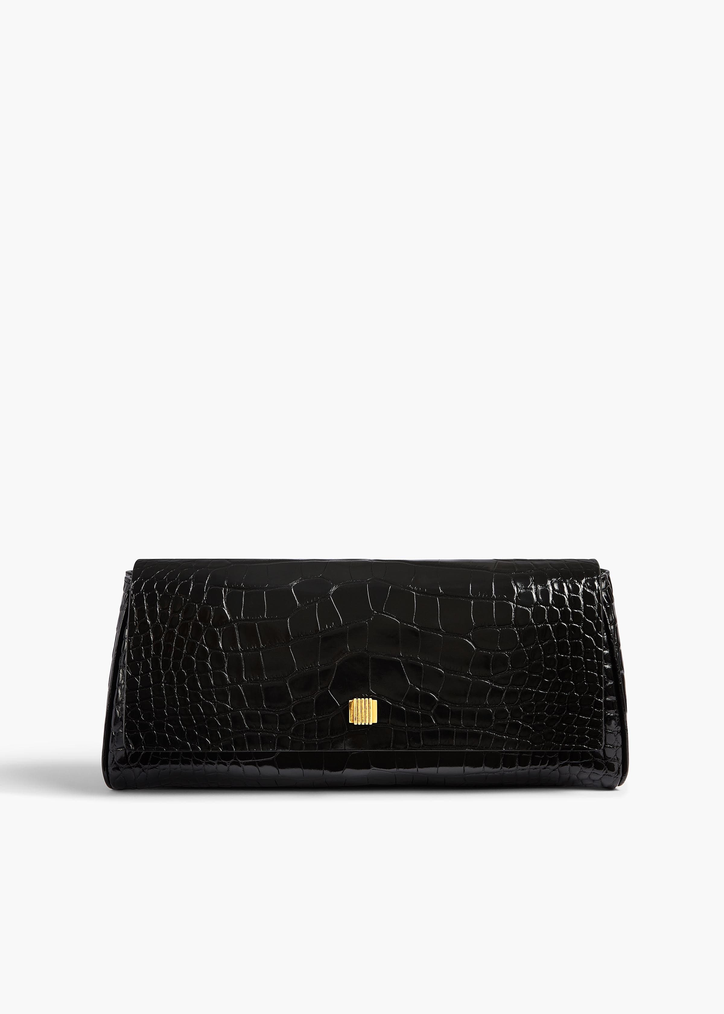 Audrey Clutch in Black Alligator