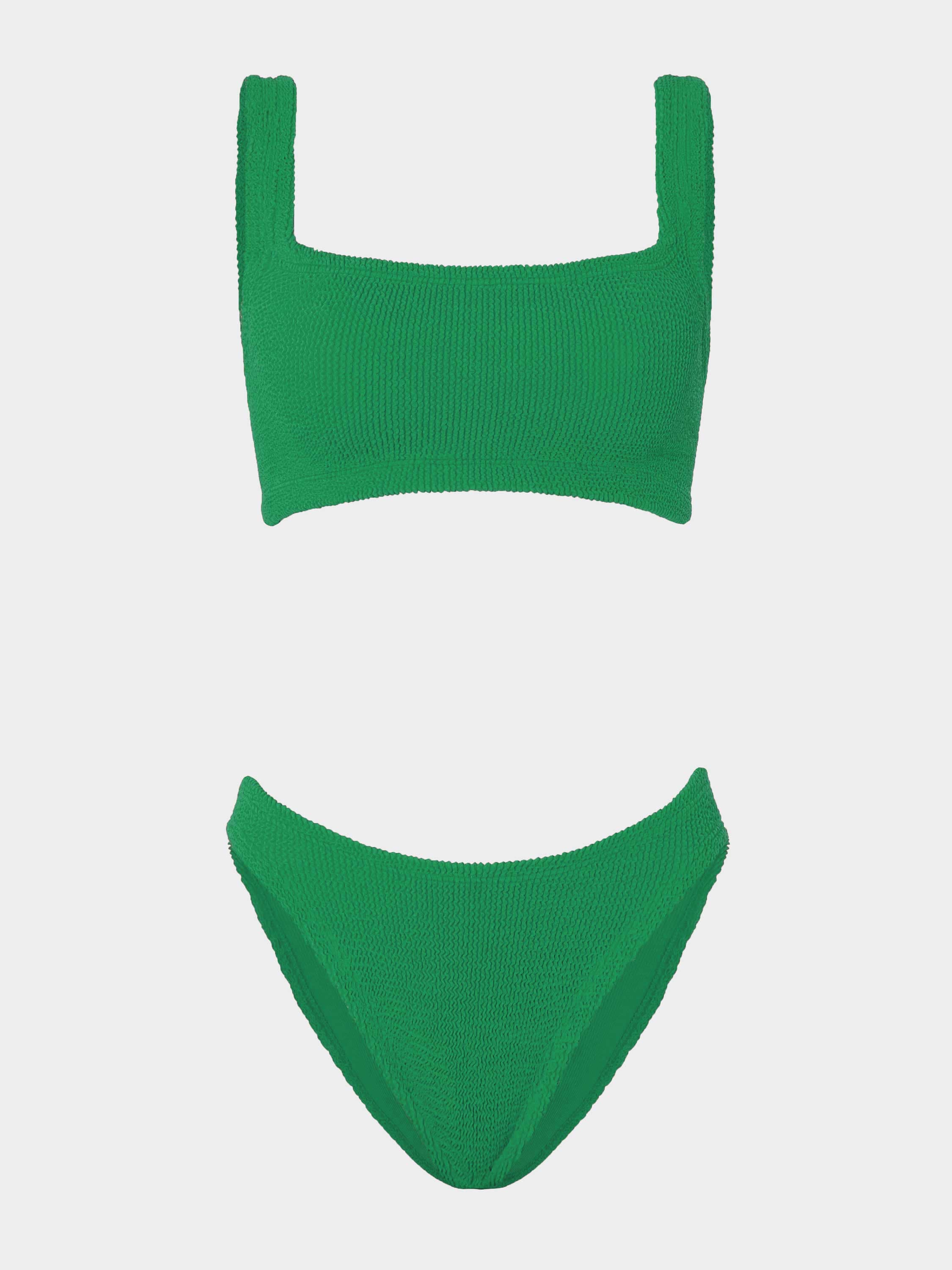 Coverage Xandra Bikini - Emerald | Signature Crinkle Scrunchie | Hunza G | Signature Crinkle Scrunchie | Hunza G - Emerald / One size