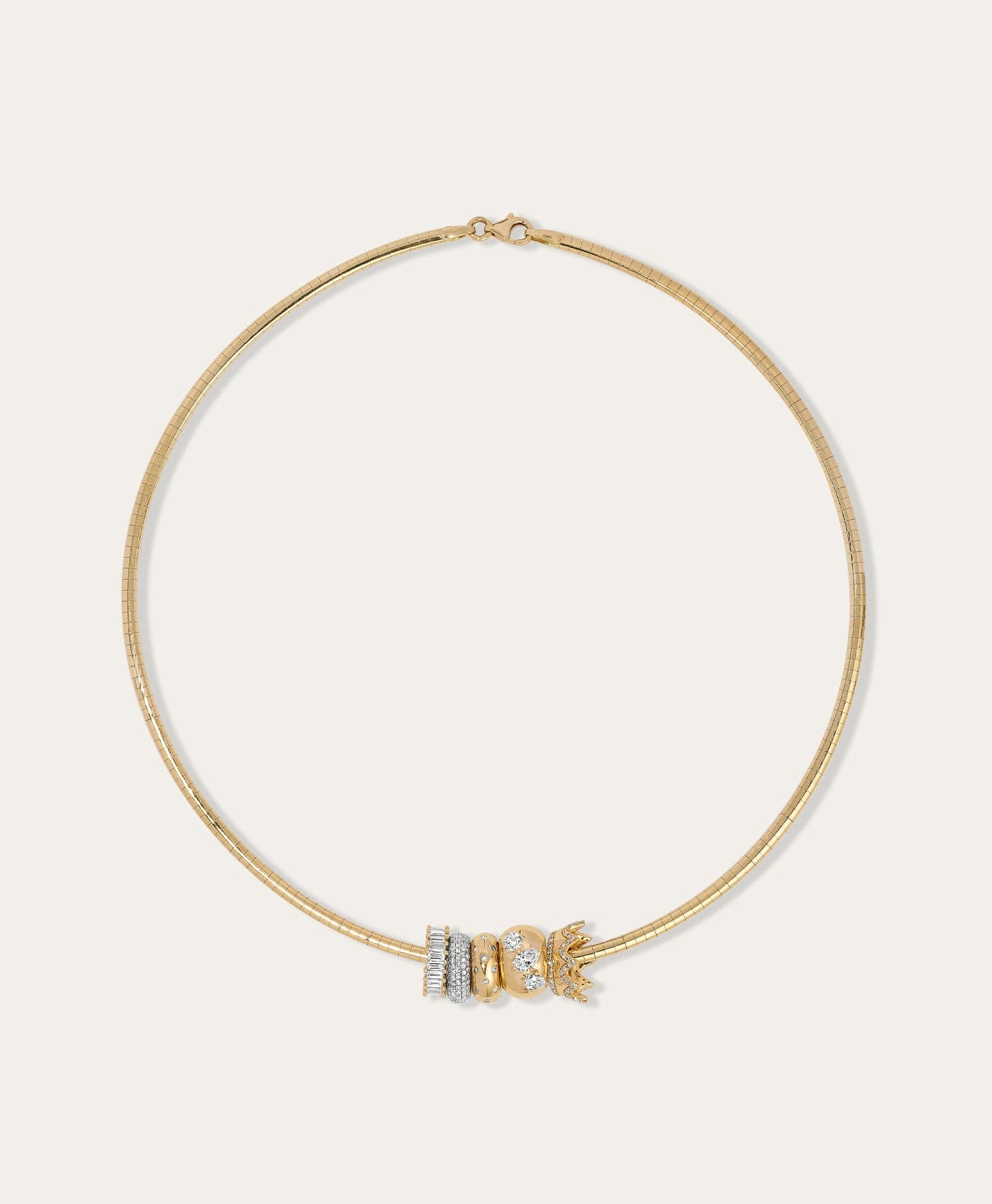 Catherine Omega Diamond Big Bead Necklace