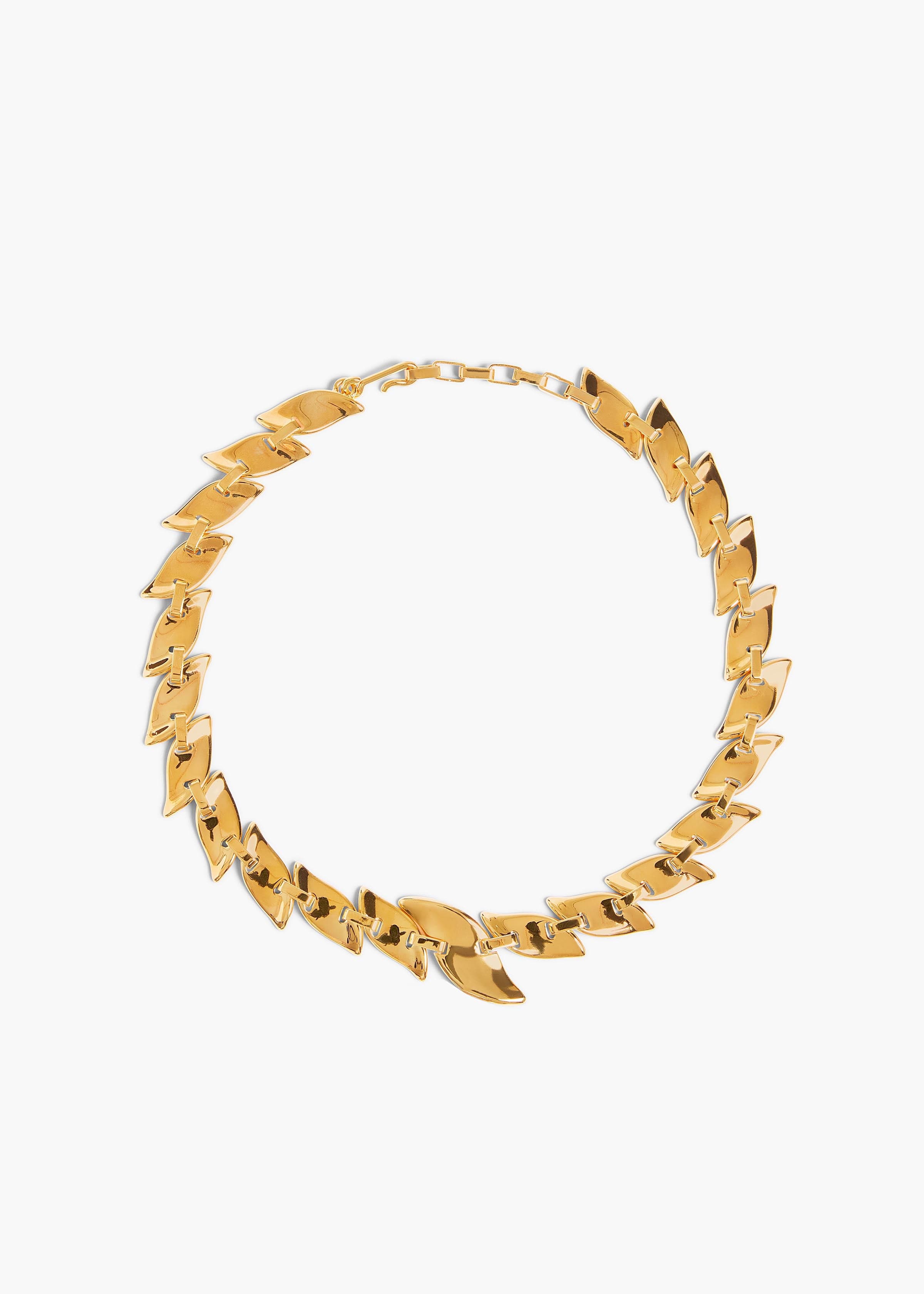 Leaf Chain Necklace in Gold
