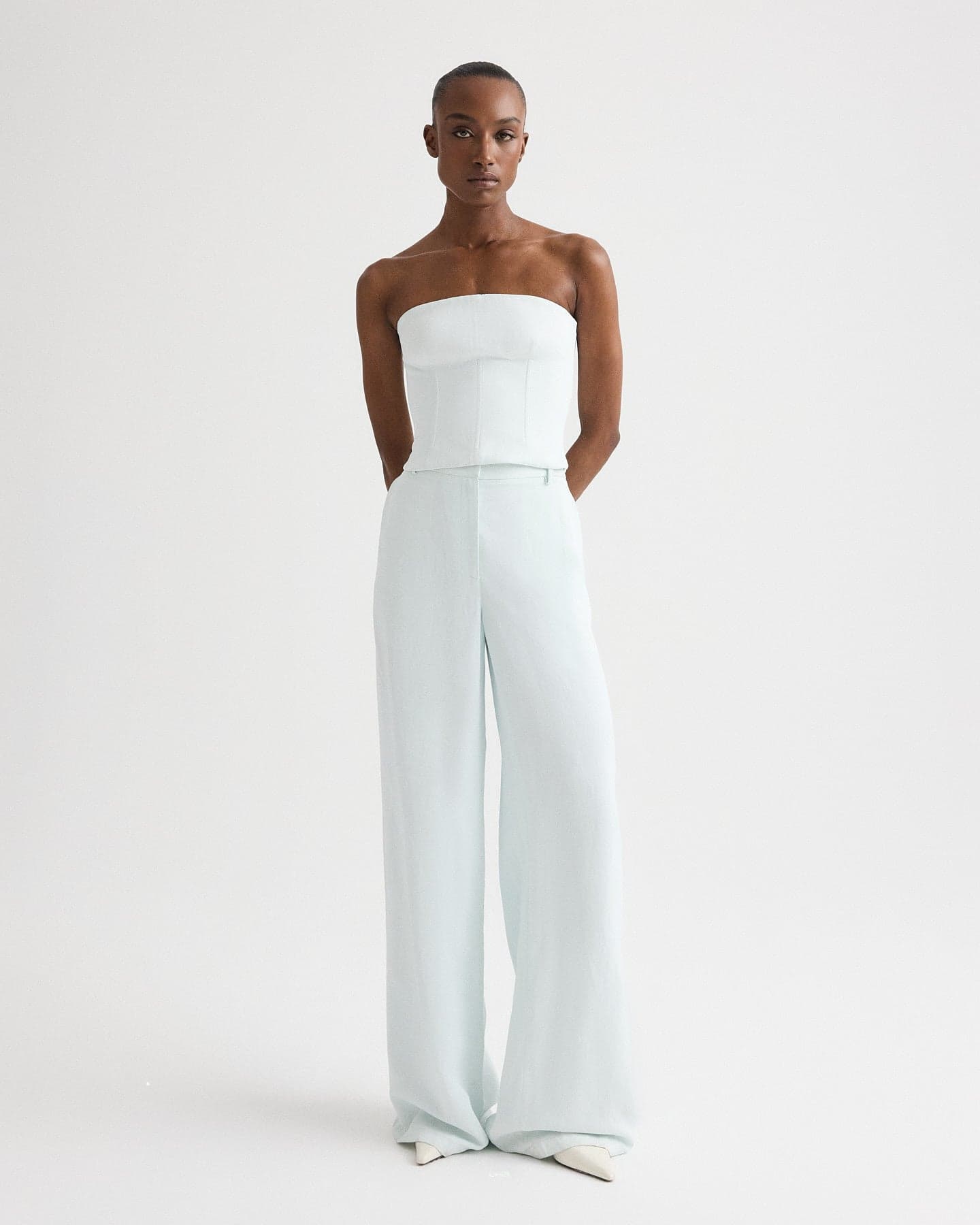 Dylan Pant in Coated Viscose Linen