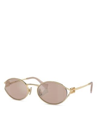 Miu MiuMetal Oval Sunglasses, 54mm