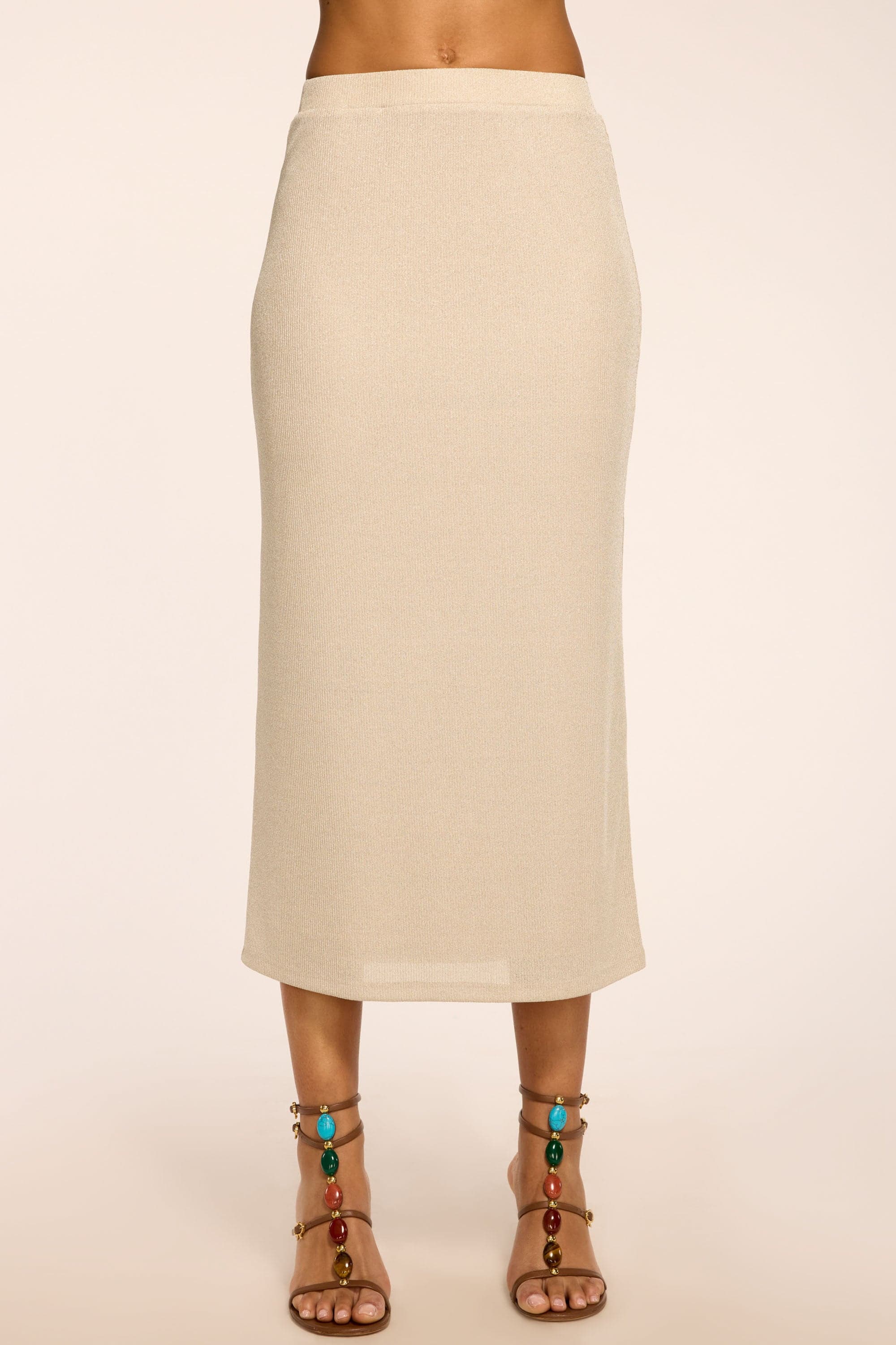 Jade Lurex Knit Midi Skirt