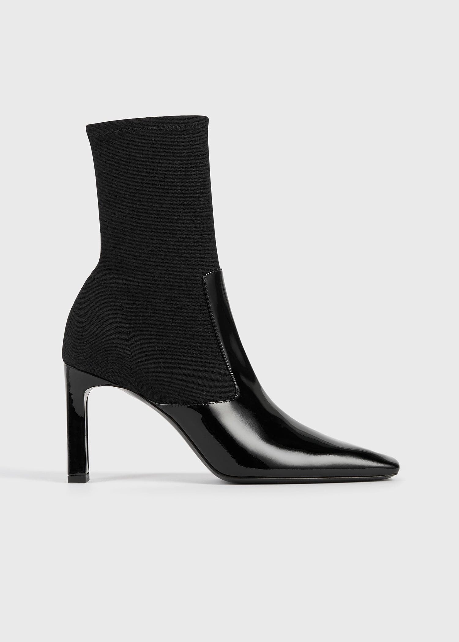 Bar patent boots black