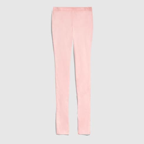 Stretch silk faille leggings