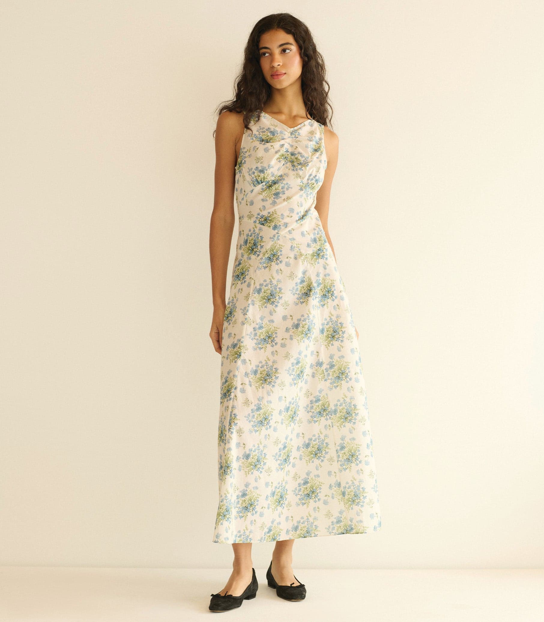 BRUNA DRESS -- CRÈME LANTANA FLORAL