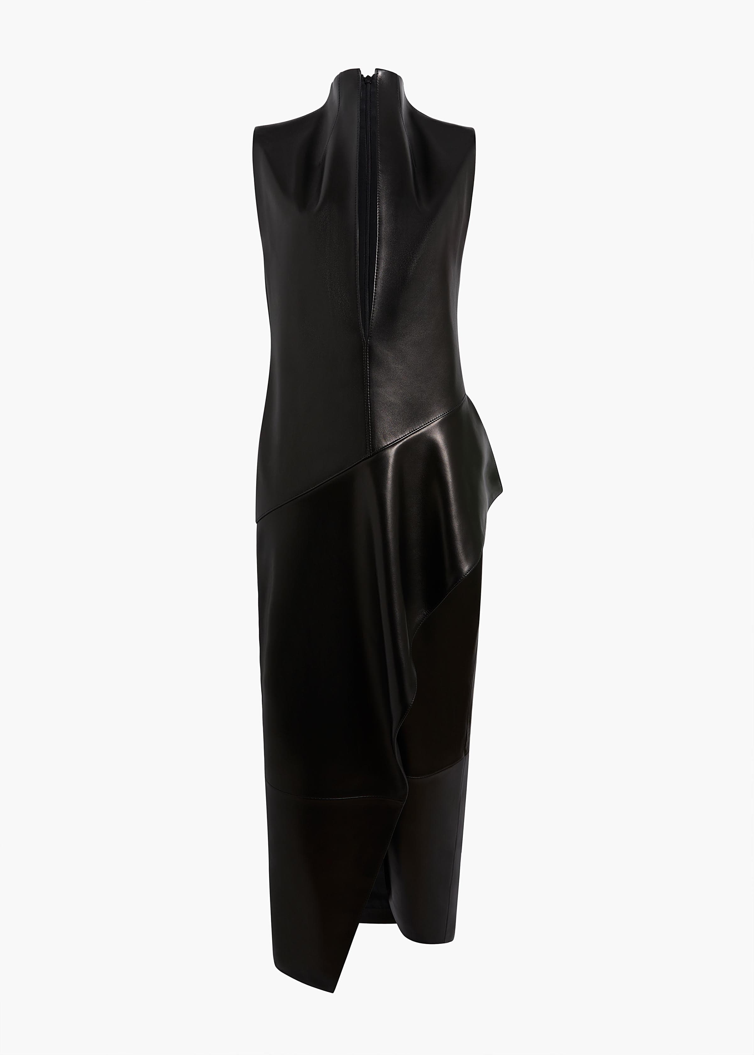 Hilda Dress in Black Leather