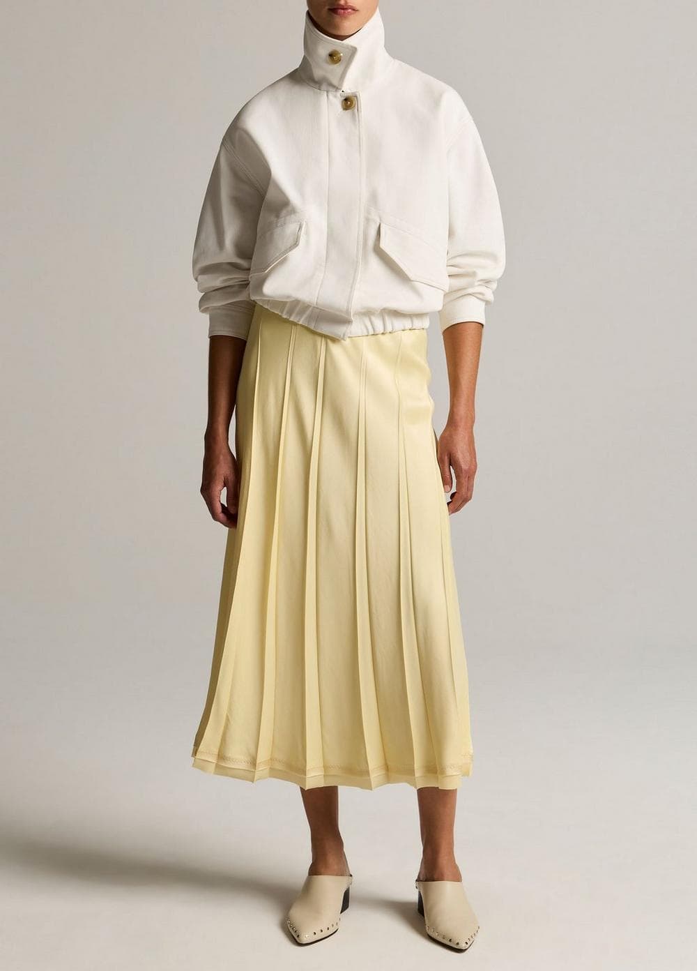 Raw-Edge Satin Skirt
