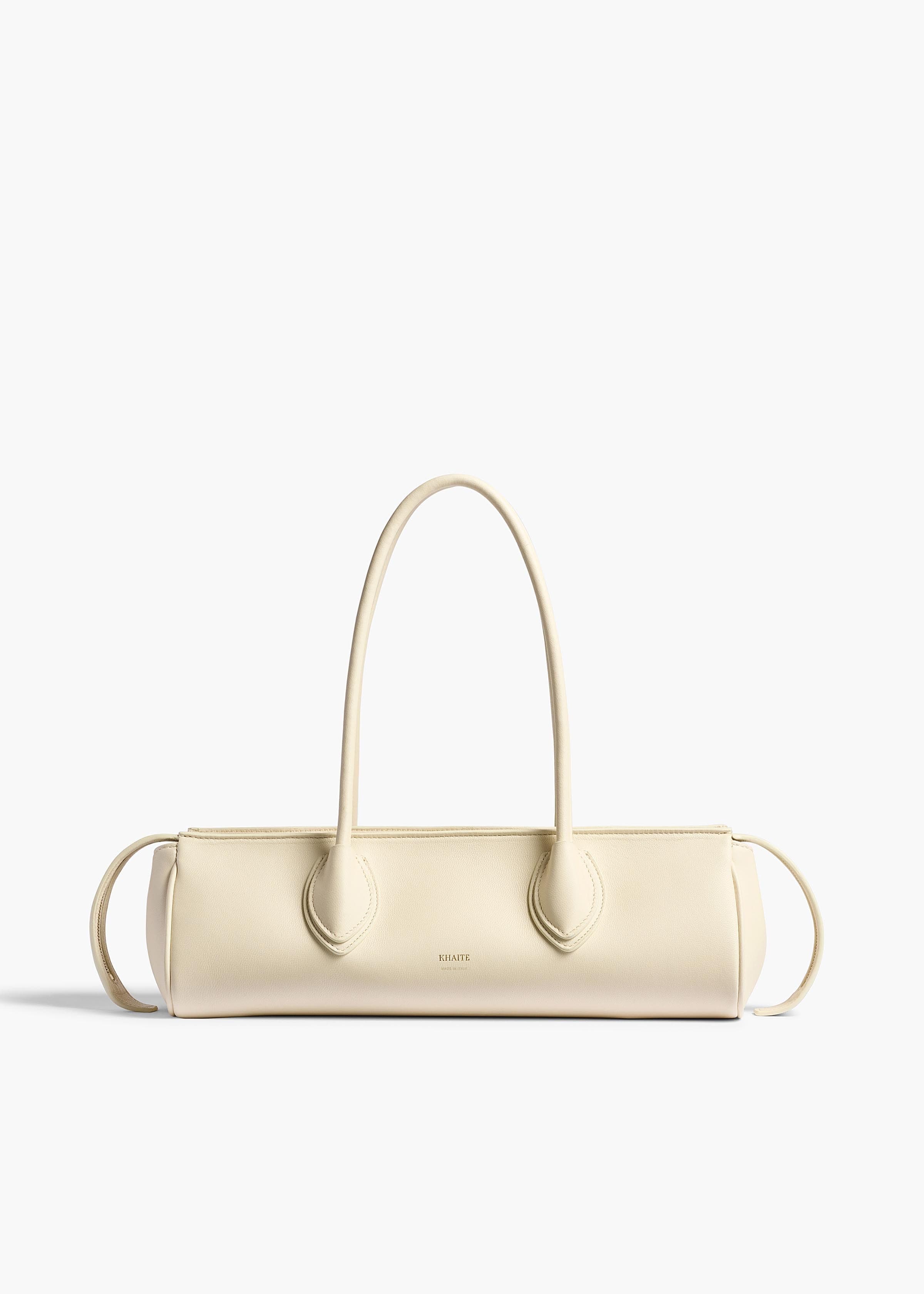 Donna Shoulder Bag in Cream Leather