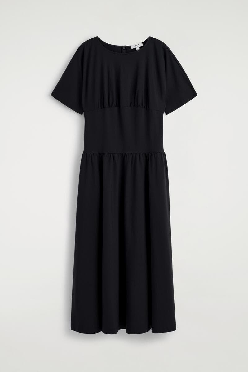 Waisted Cotton Midi Dress