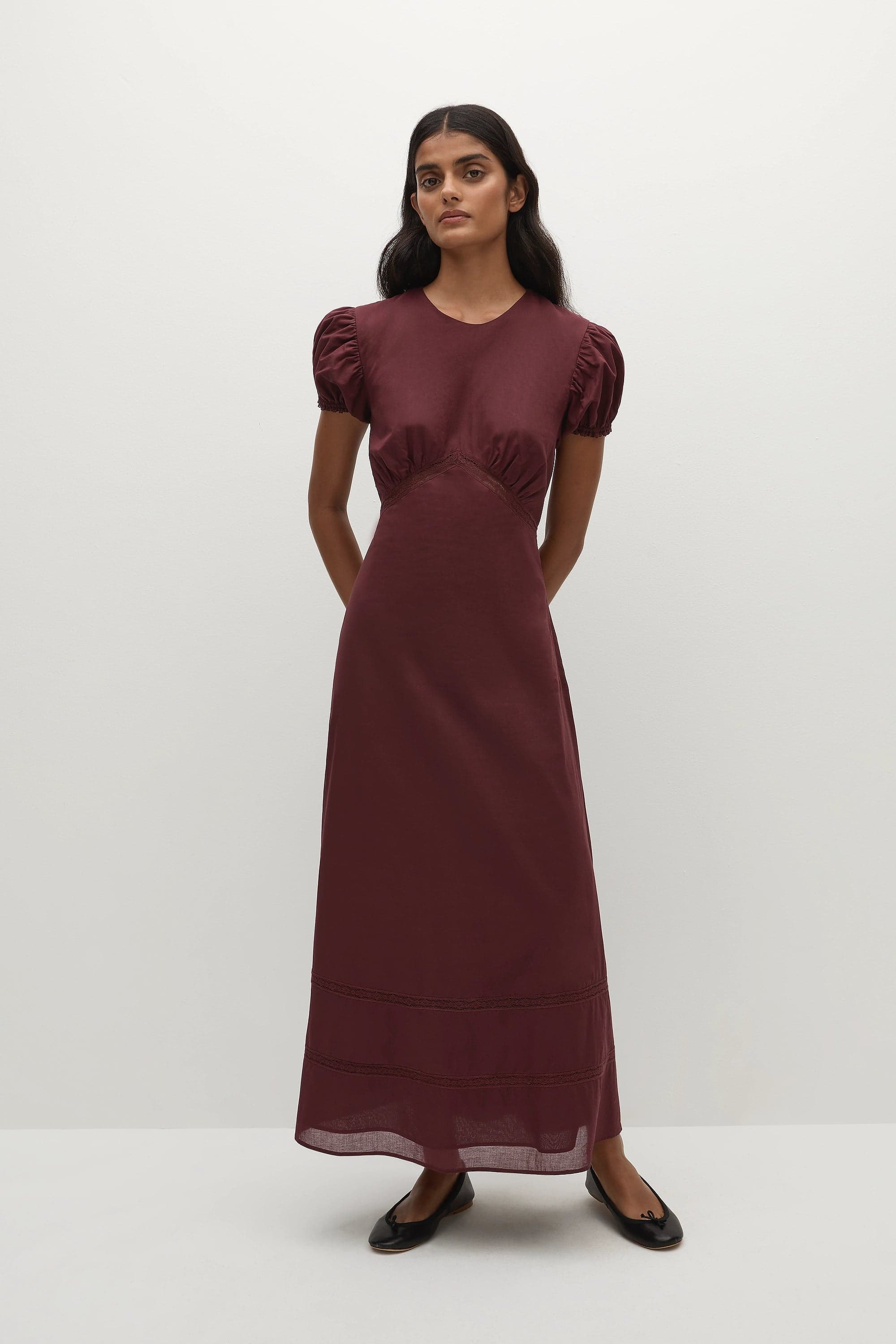 Dagny Midi Dress Bordeaux - Final Sale