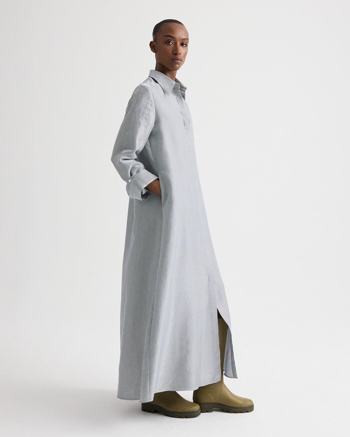 Jenny's Gown in Glossy Mini Stripe