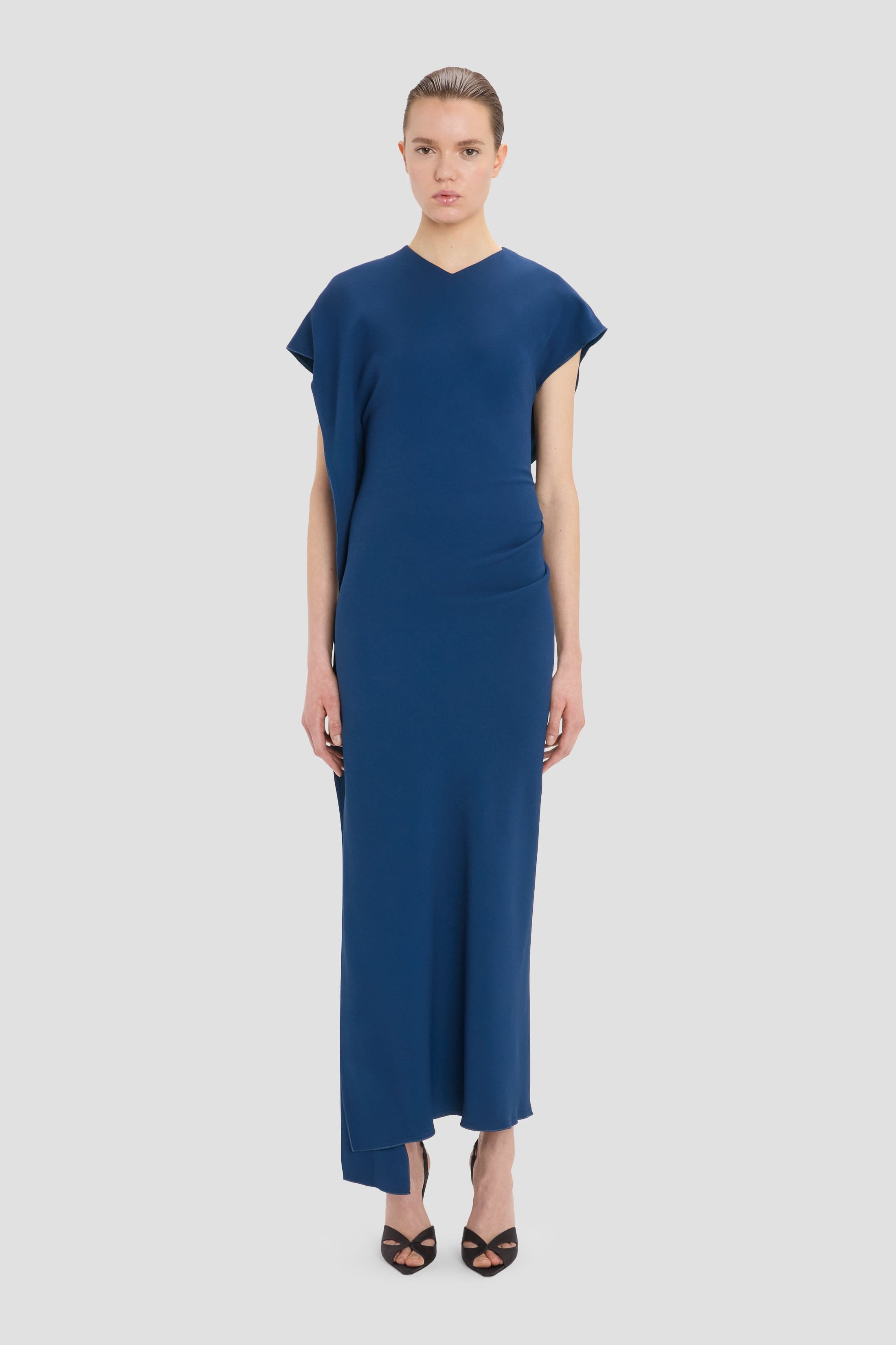 Victoria Midi Dress In Dark Ocean