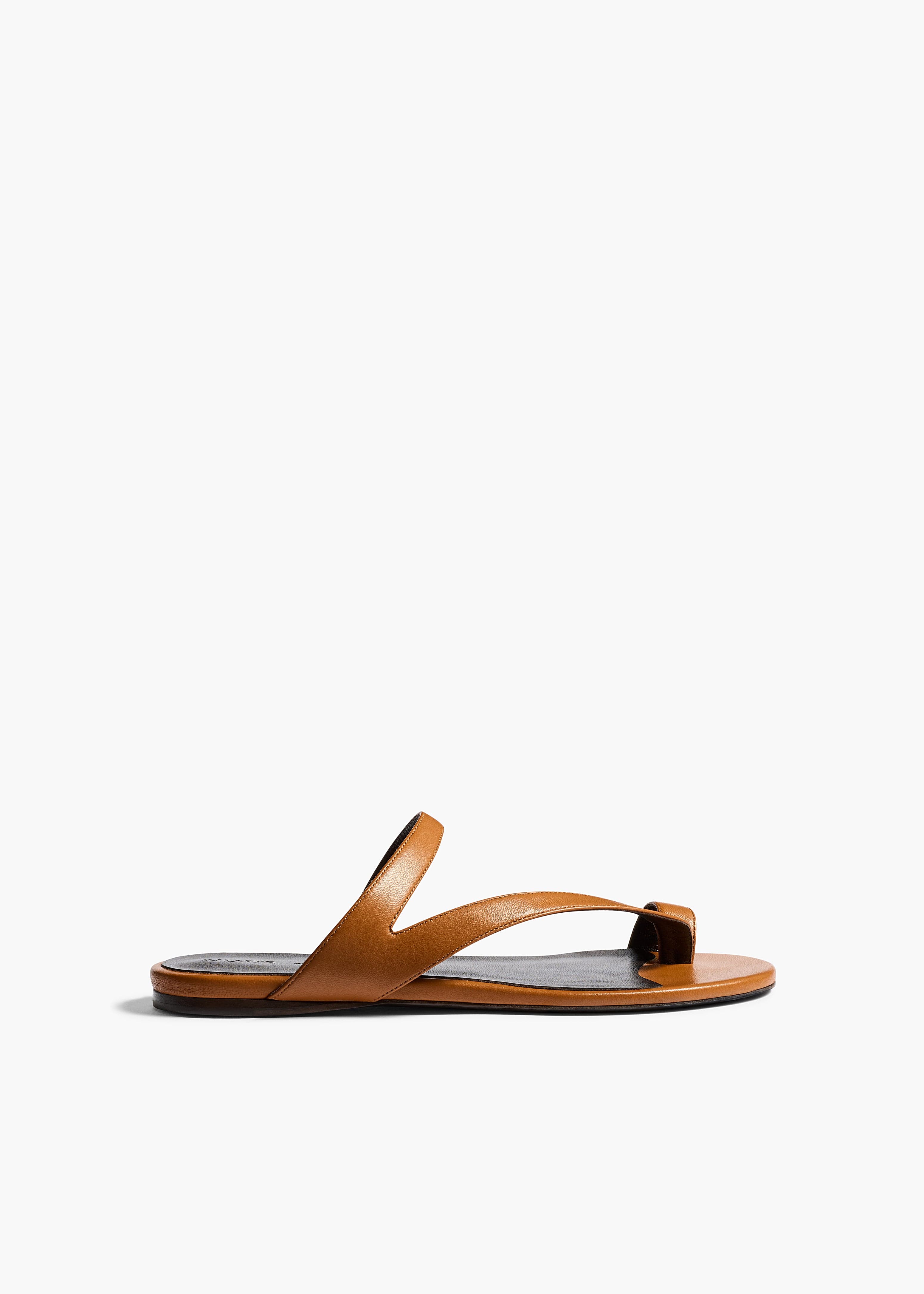 Aimee Flat Sandal in Cuoio Leather