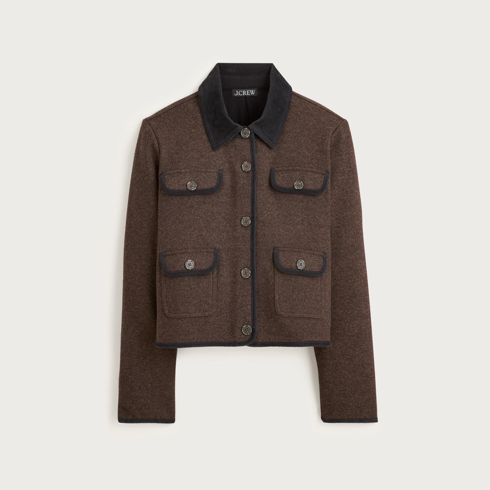 Knit jacket in wool blend
