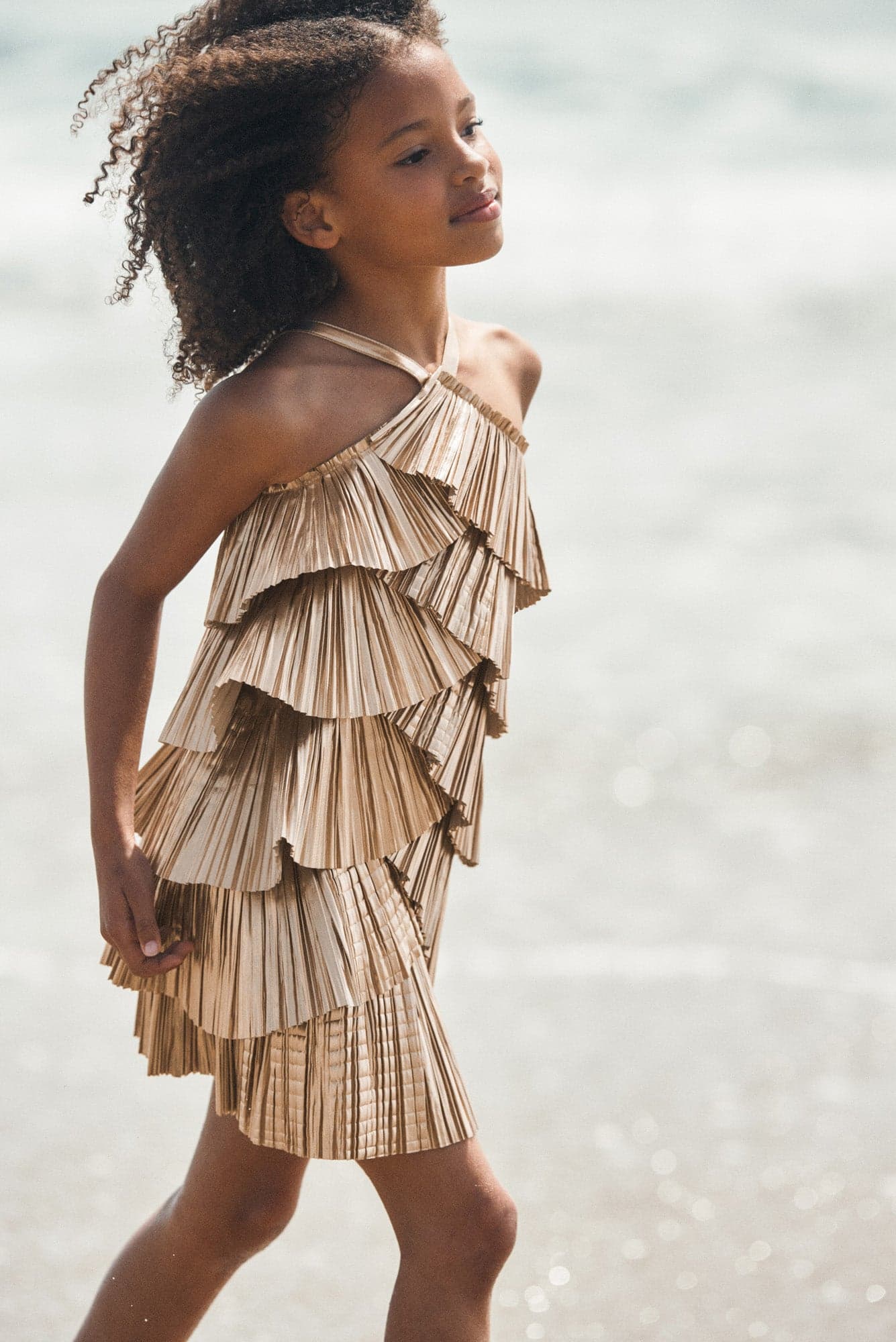KIDS PATRIZIA DRESS - GOLD FOIL