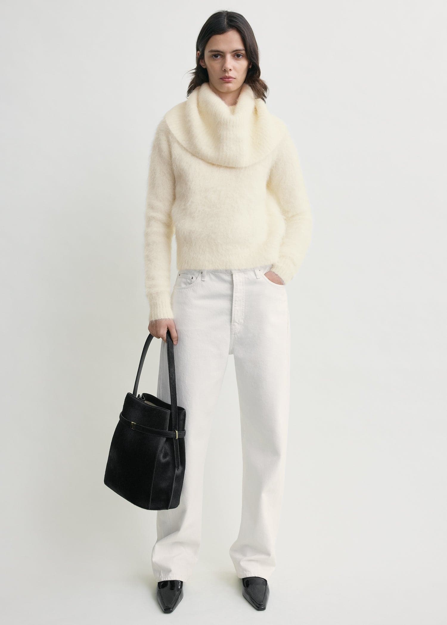 Funnel alpaca-blend knit milk