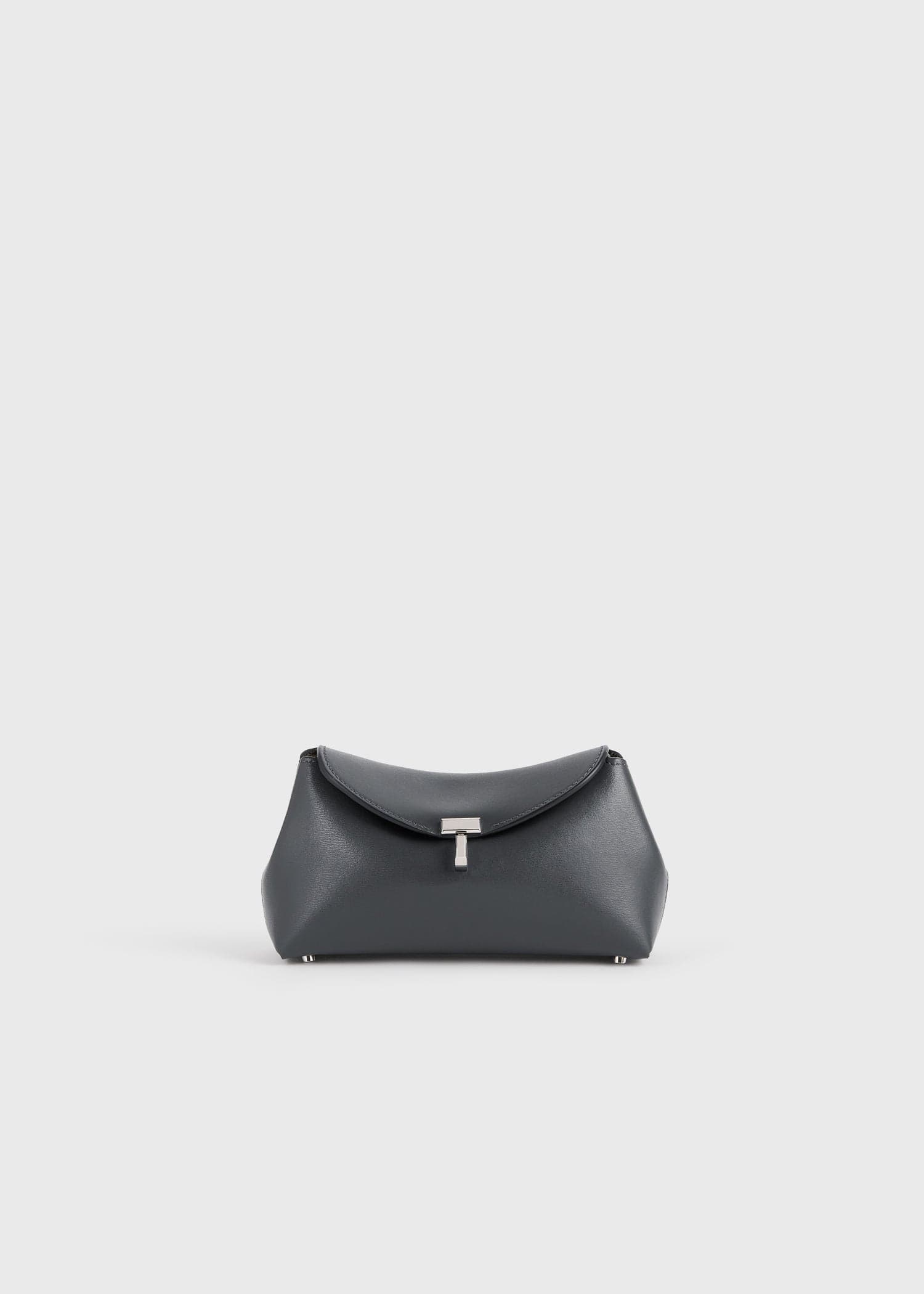 Mini T-lock leather clutch shark
