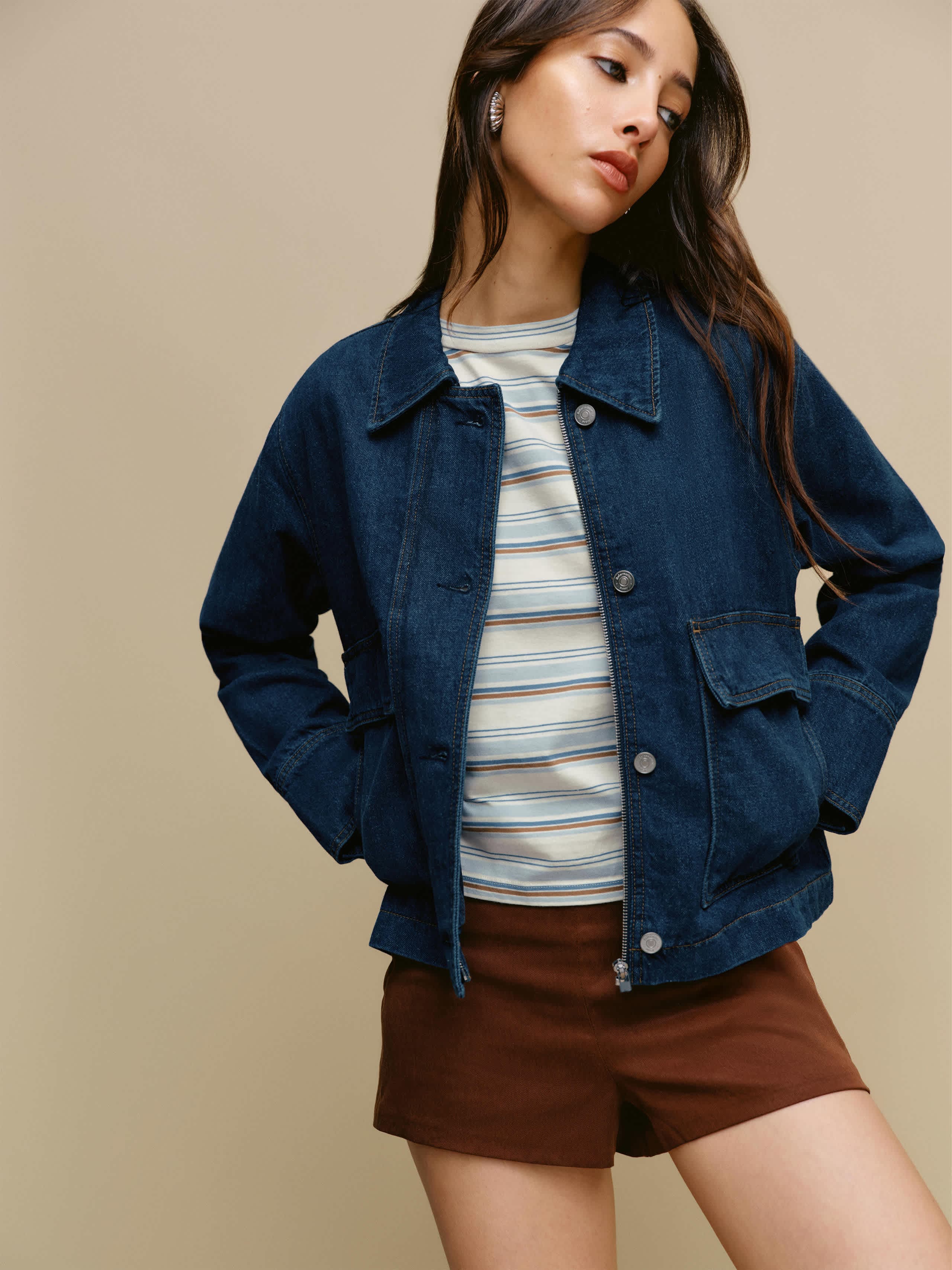Reformation Oakley Denim Jacket Blue Small