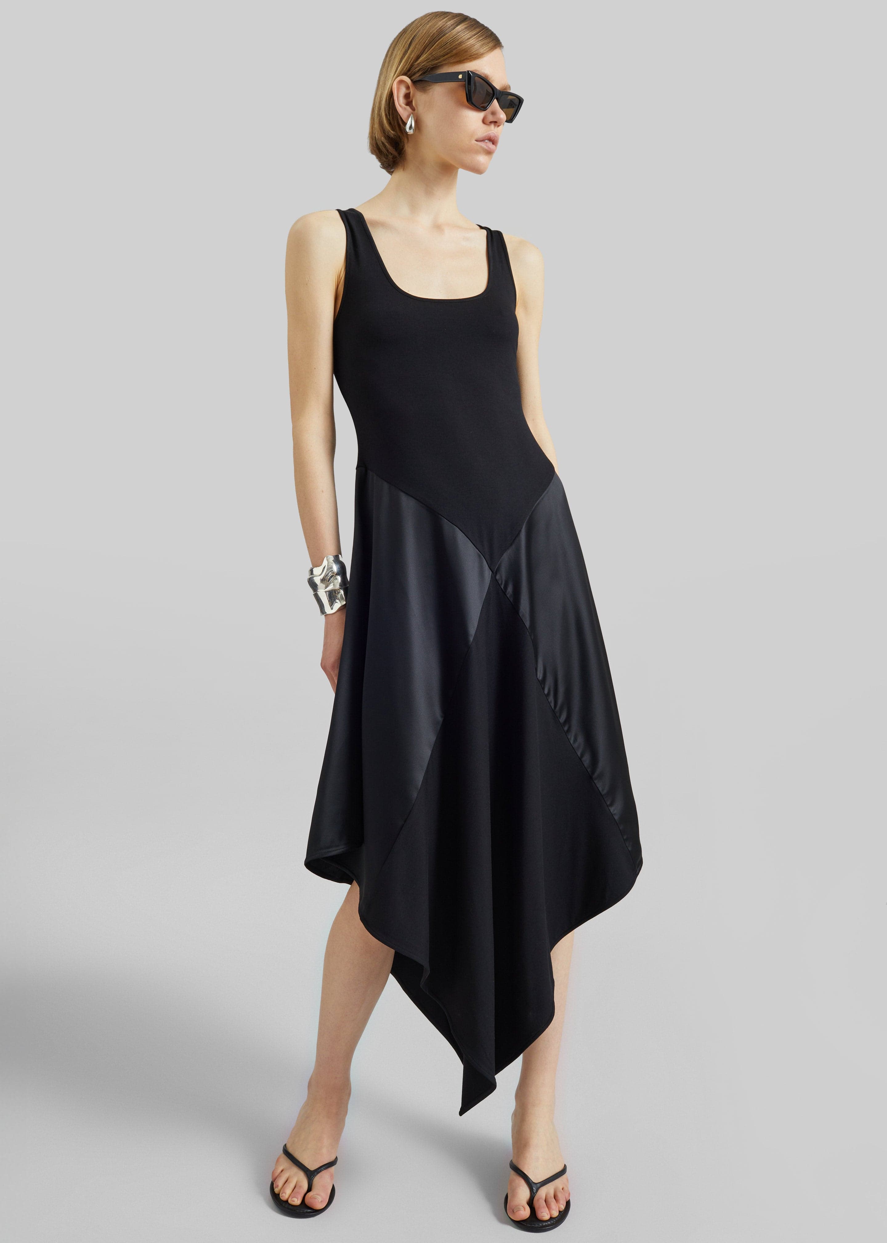 Bevza Black Square Dress - Black