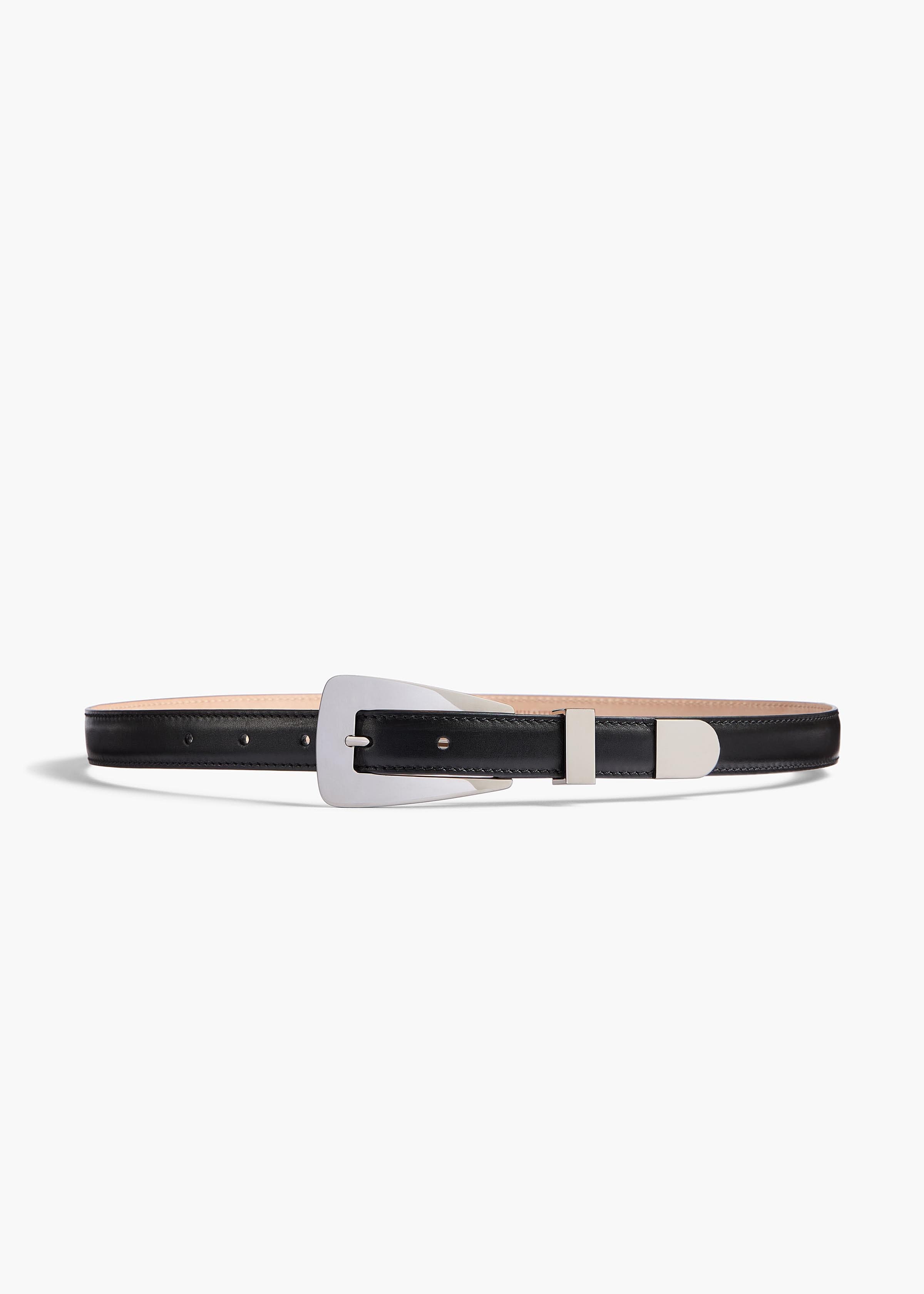 Small Lucca Belt in Black Leather with Silver
