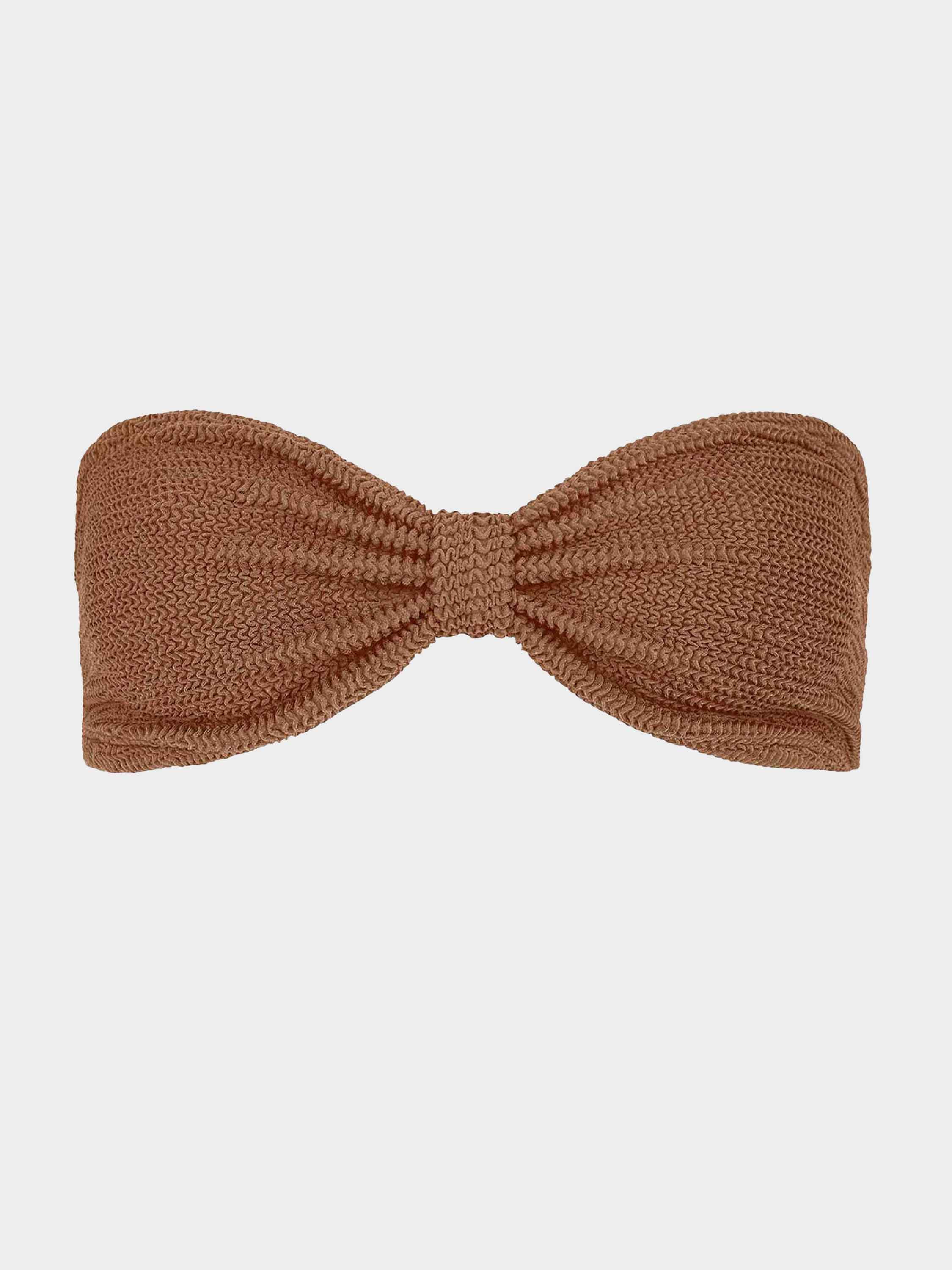 Jean Bikini Top - Black | Hunza G - Metallic Cocoa / One size