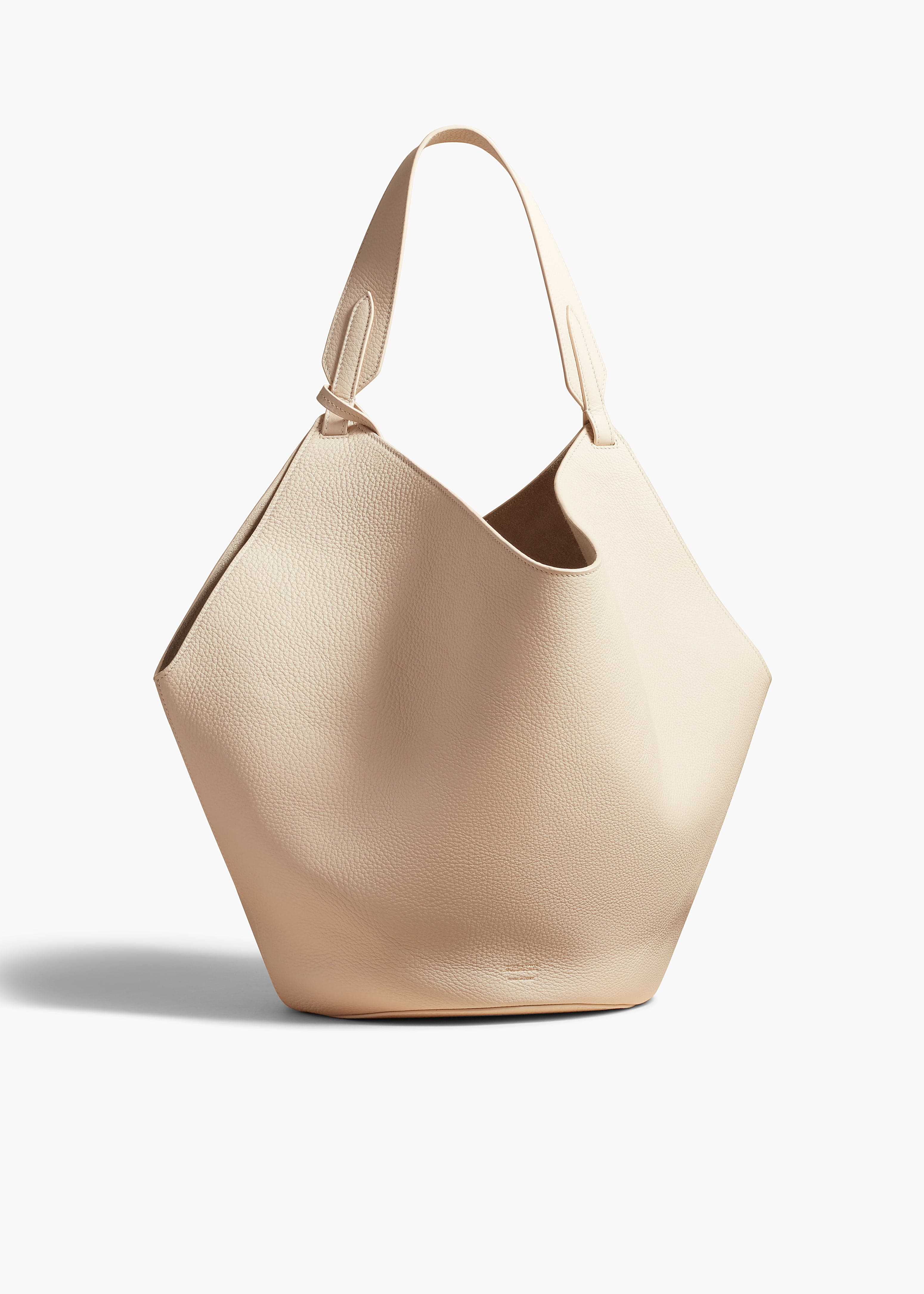 Medium Lotus Tote in Dark Ivory Pebbled Leather