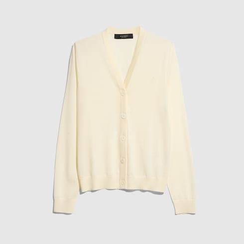 Fine wool cardigan with embroidery