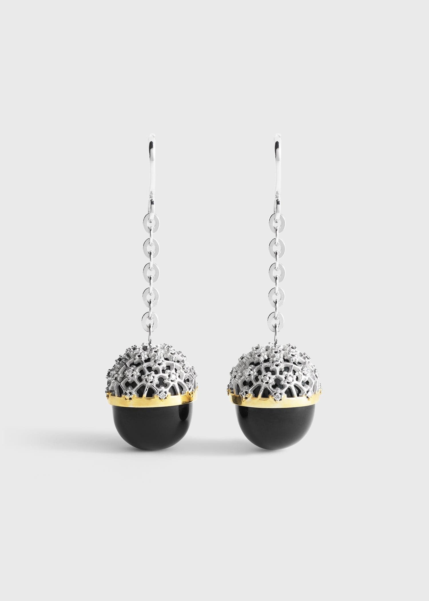 Diamond lace drops silver