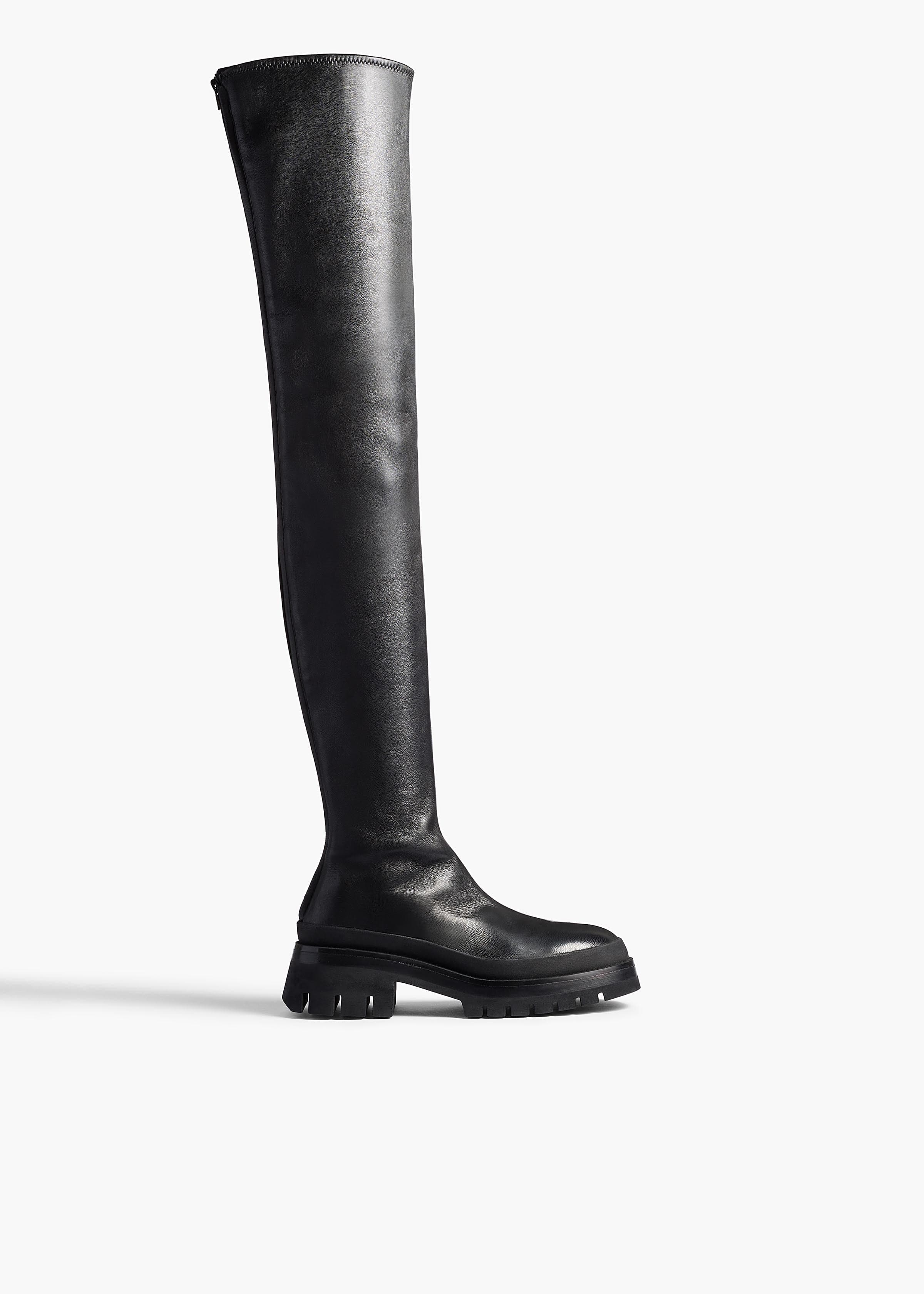 Fallon Over-the-Knee Boot in Black Leather