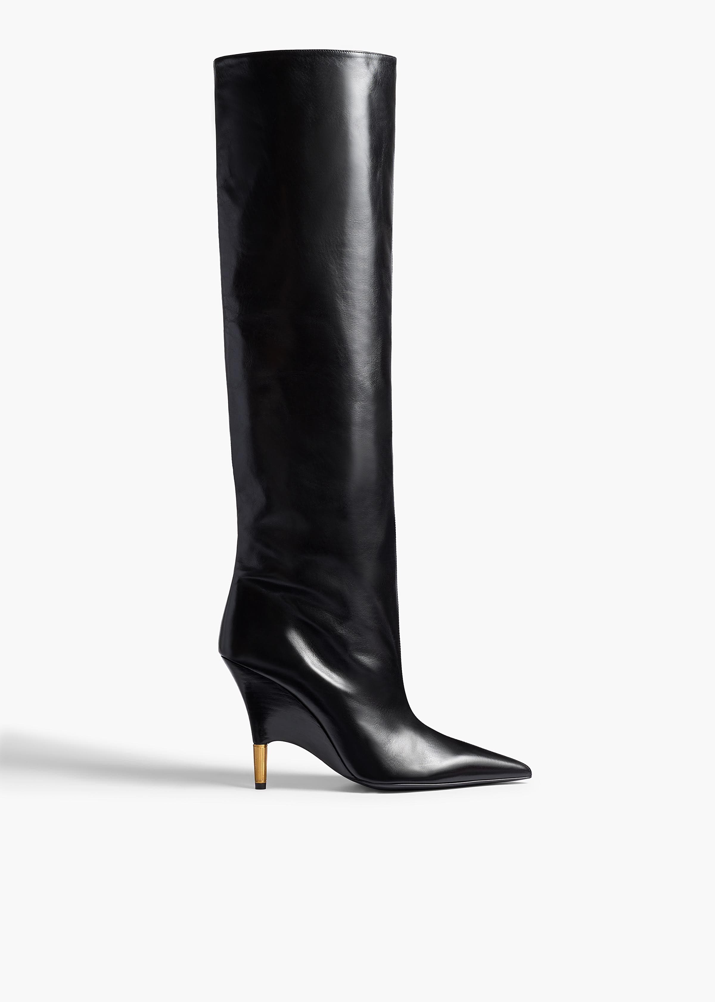 Bella Knee-High Boot in Black Leather
