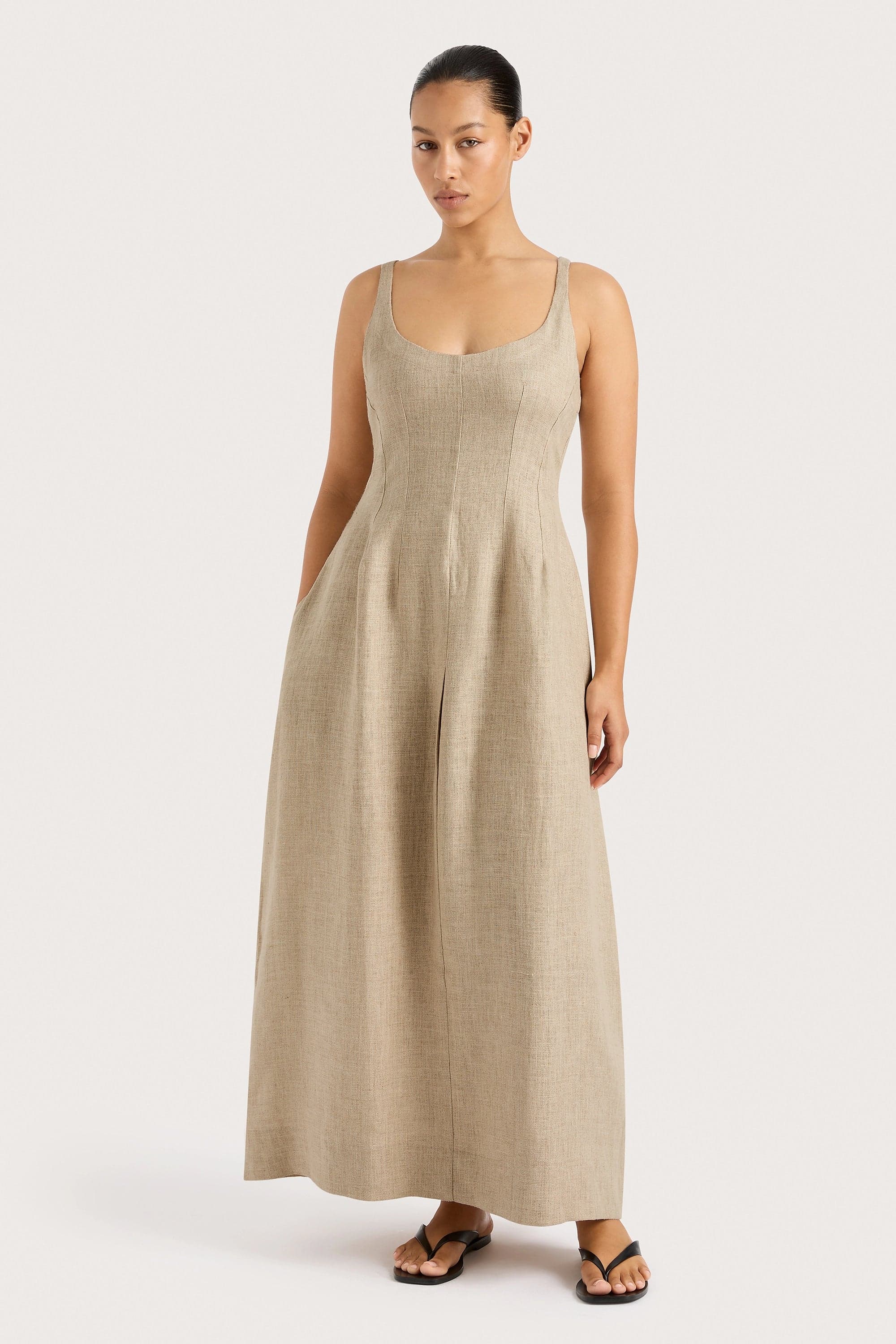 Sanne Midi Dress Oatmeal - Final Sale