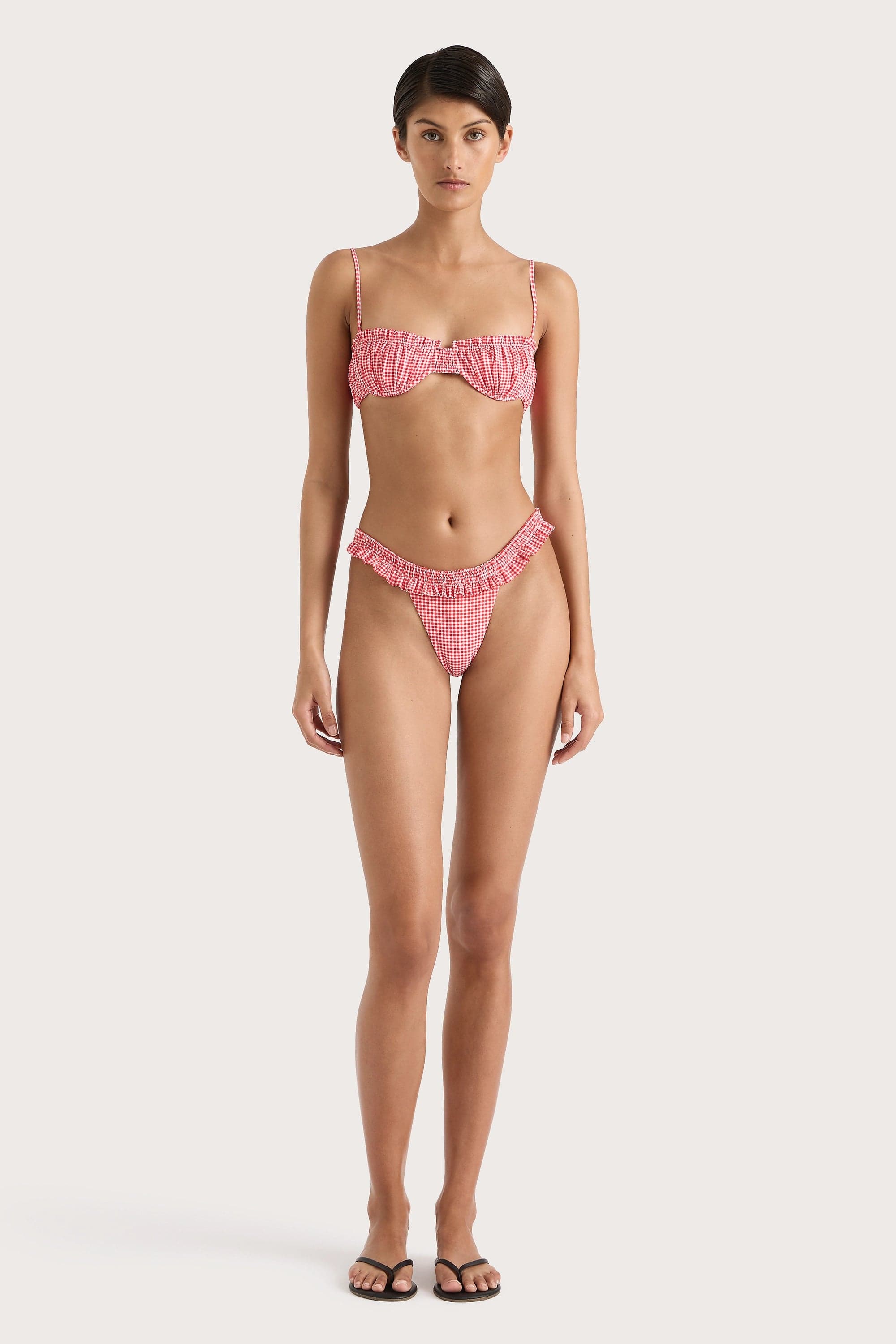 Esterel Bikini Top Gingham Red - Final Sale