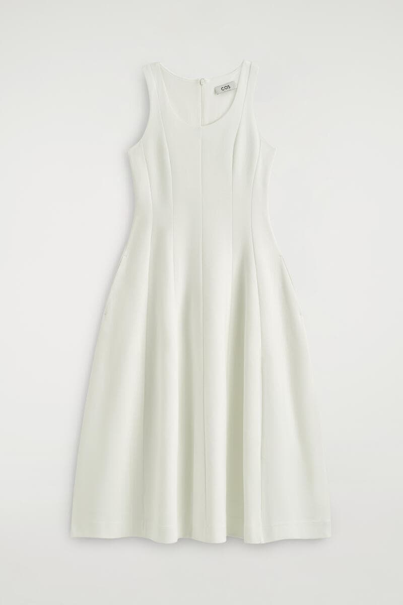 Sculpted Cotton Midi Dress