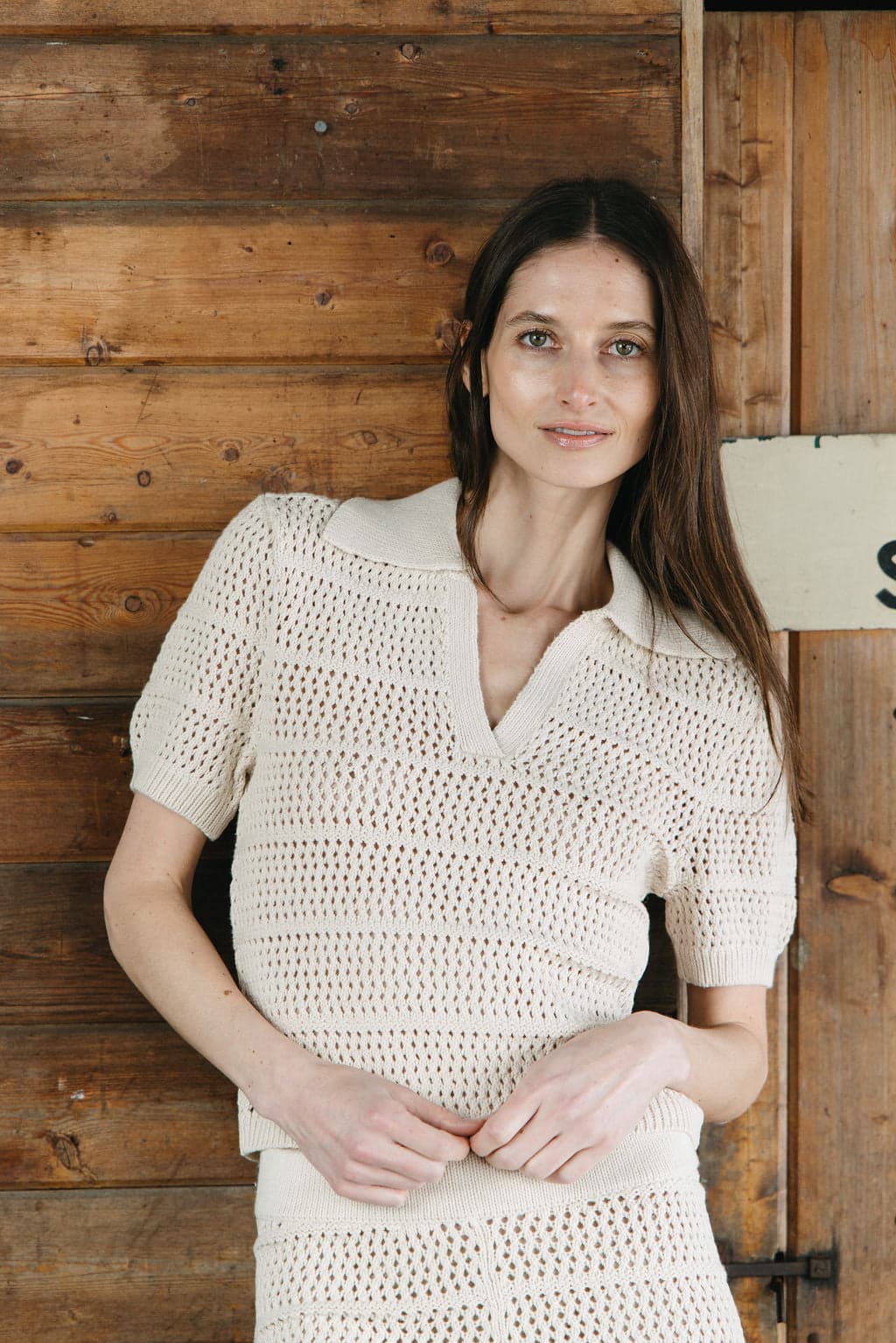 Feyra Knit Polo I Ecru