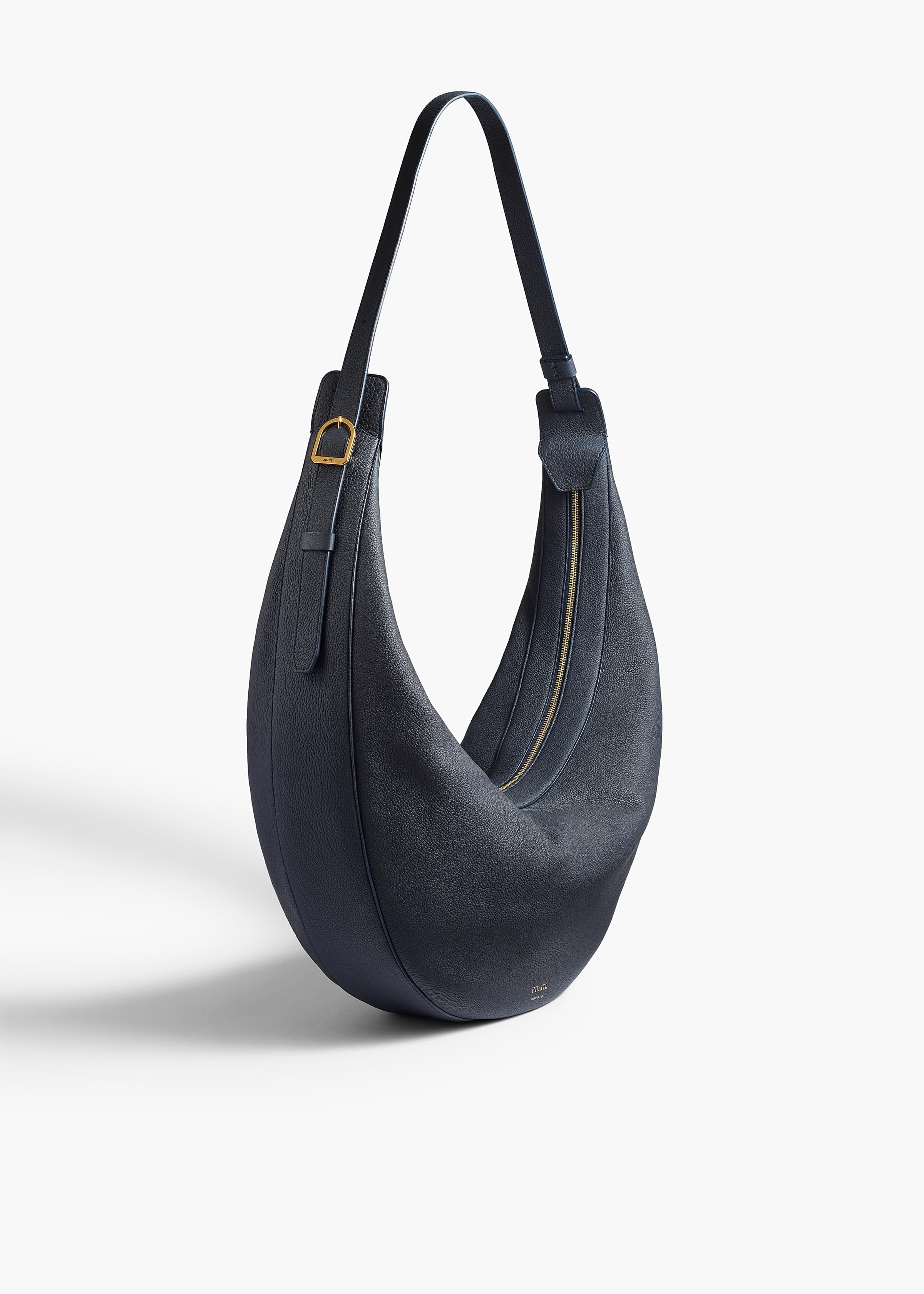 Augustina Hobo in Midnight Pebbled Leather